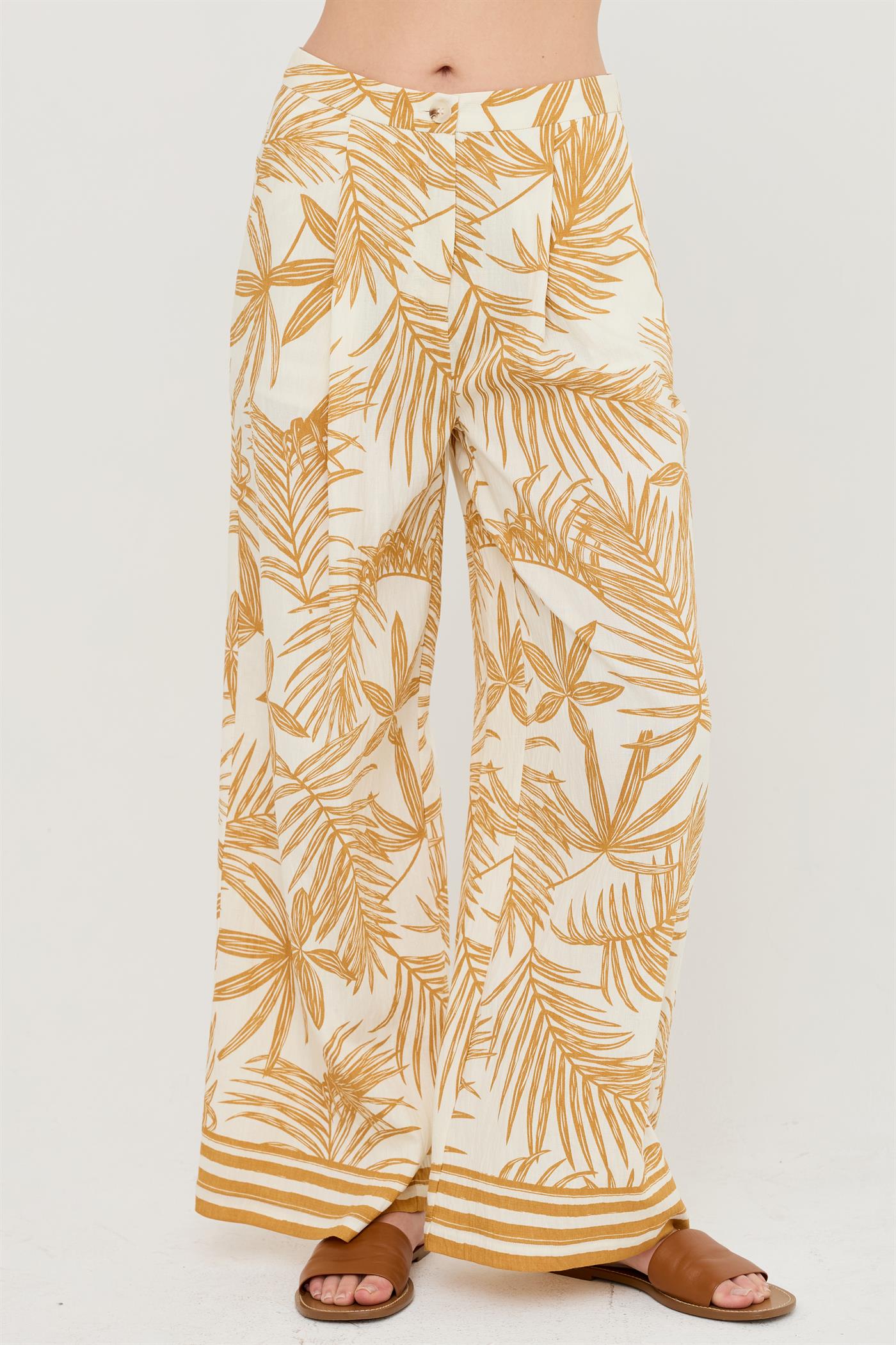 Wholesale Strapless Top & Wide-Leg Pants Set Clothing HF26C248-SET-D BEIGE HYFVE