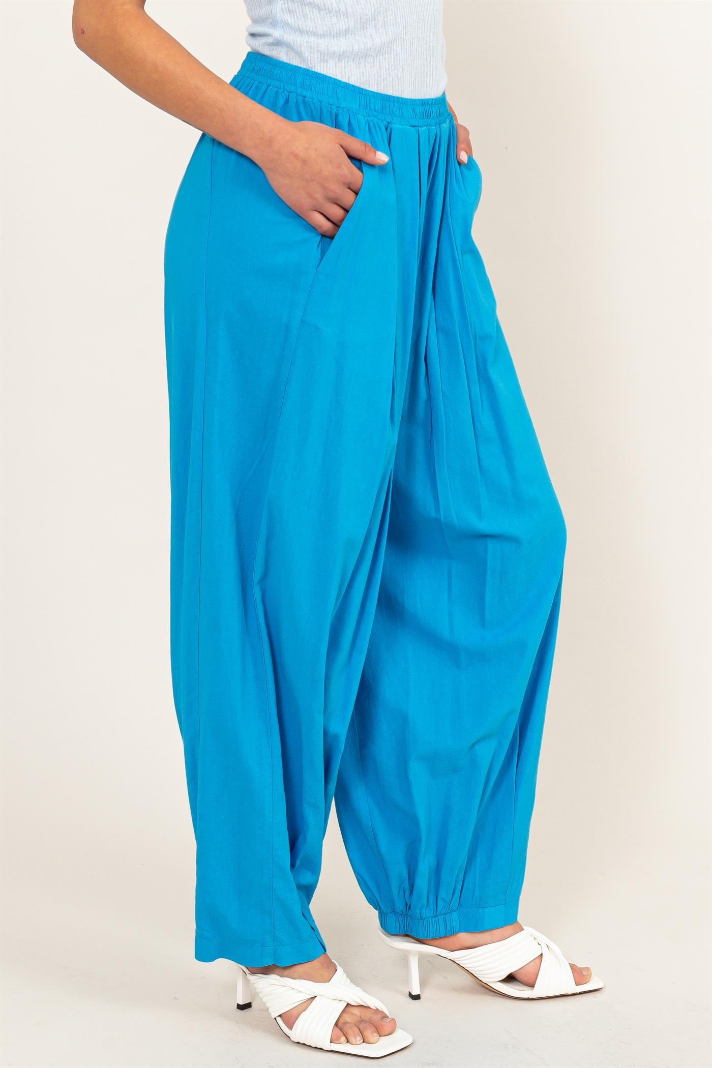 Wholesale Mid Rise Wide Leg Pants Pants DZ24A651 BLUE DOUBLE ZERO