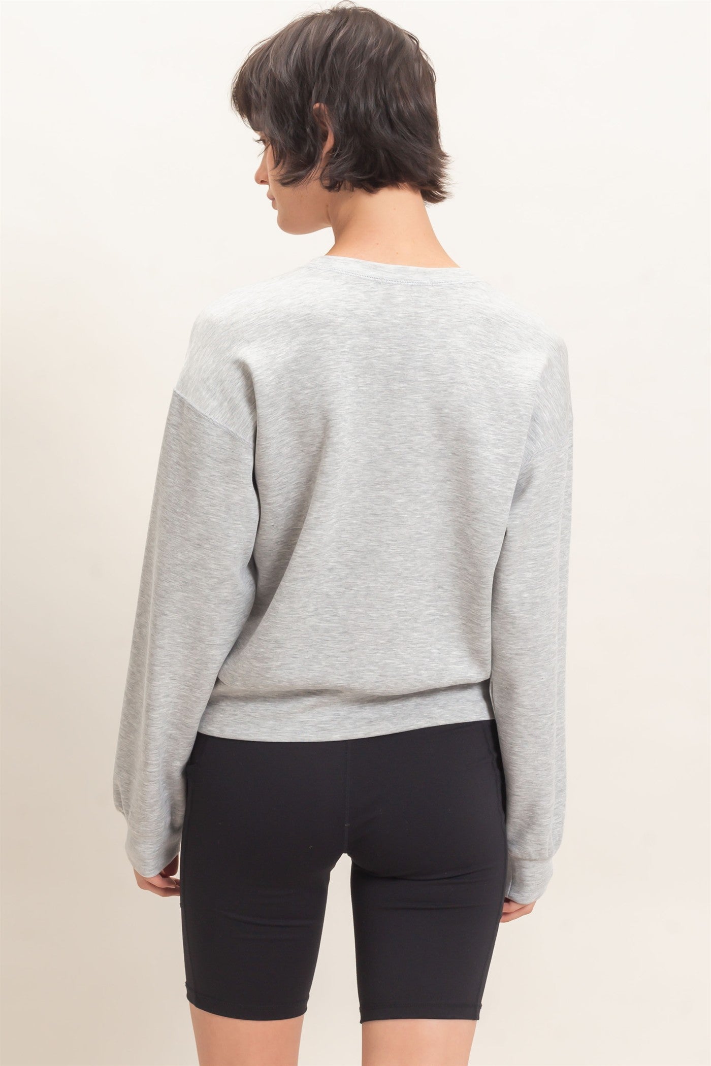 Wholesale Crew Neck Sweatshirt Sweatshirts DZ26C966 HEATHER GRAY DOUBLE ZERO