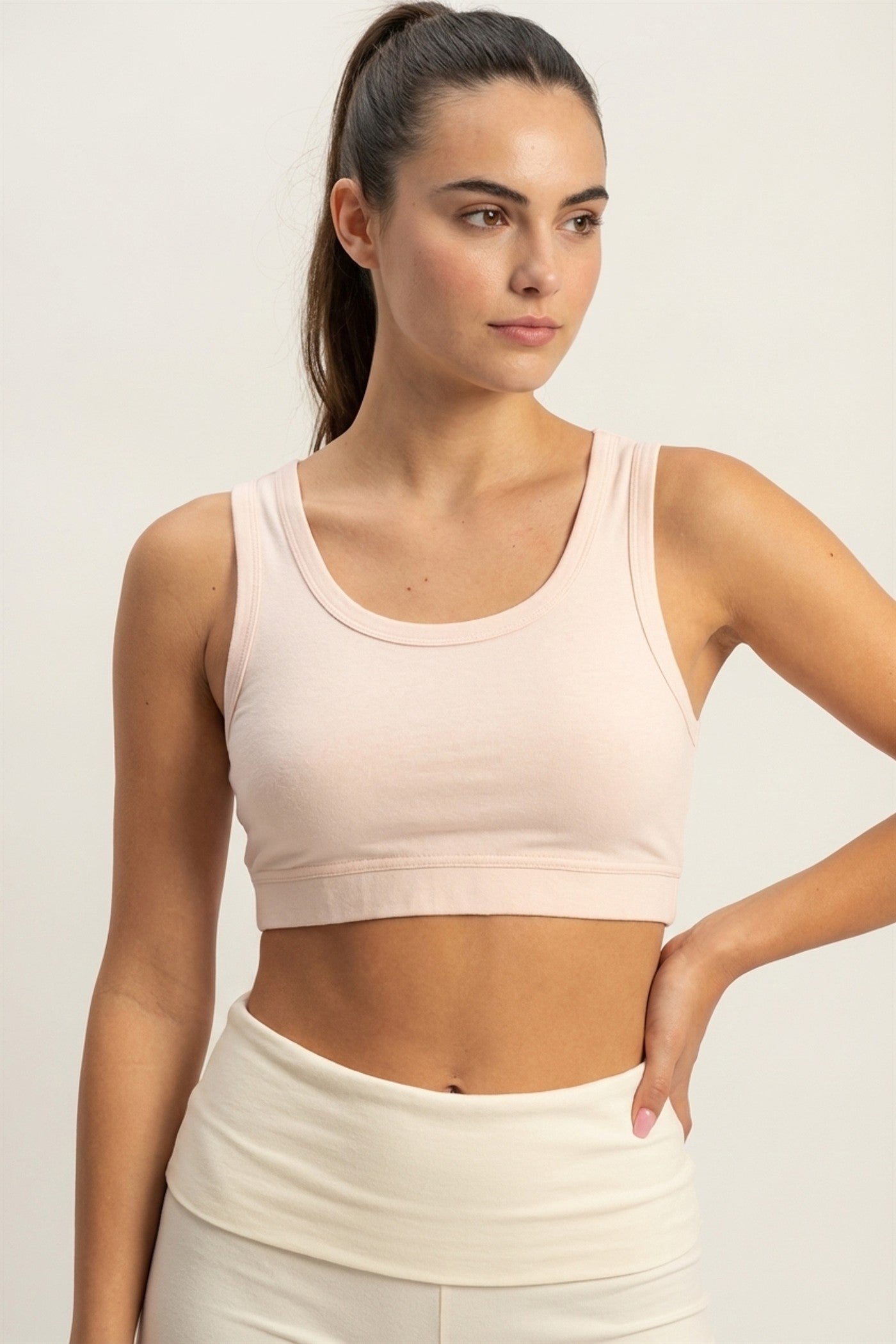 Wholesale Cropped Tank Top Clothing Tops DZ22E360 PASTEL PINK DOUBLE ZERO