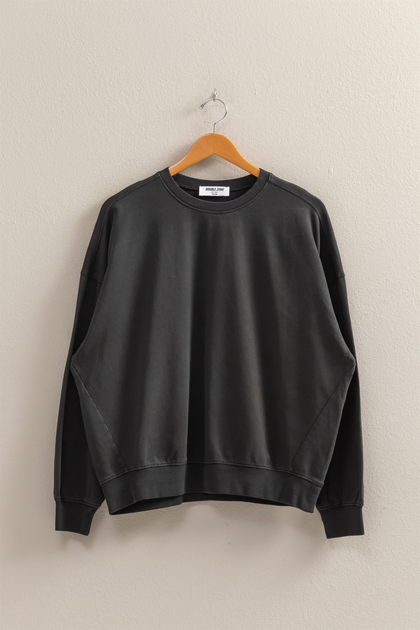 Wholesale Warm Long Sleeve French Terry Sweatshirt Sweatshirts DZ25C733 BLACK HYFVE