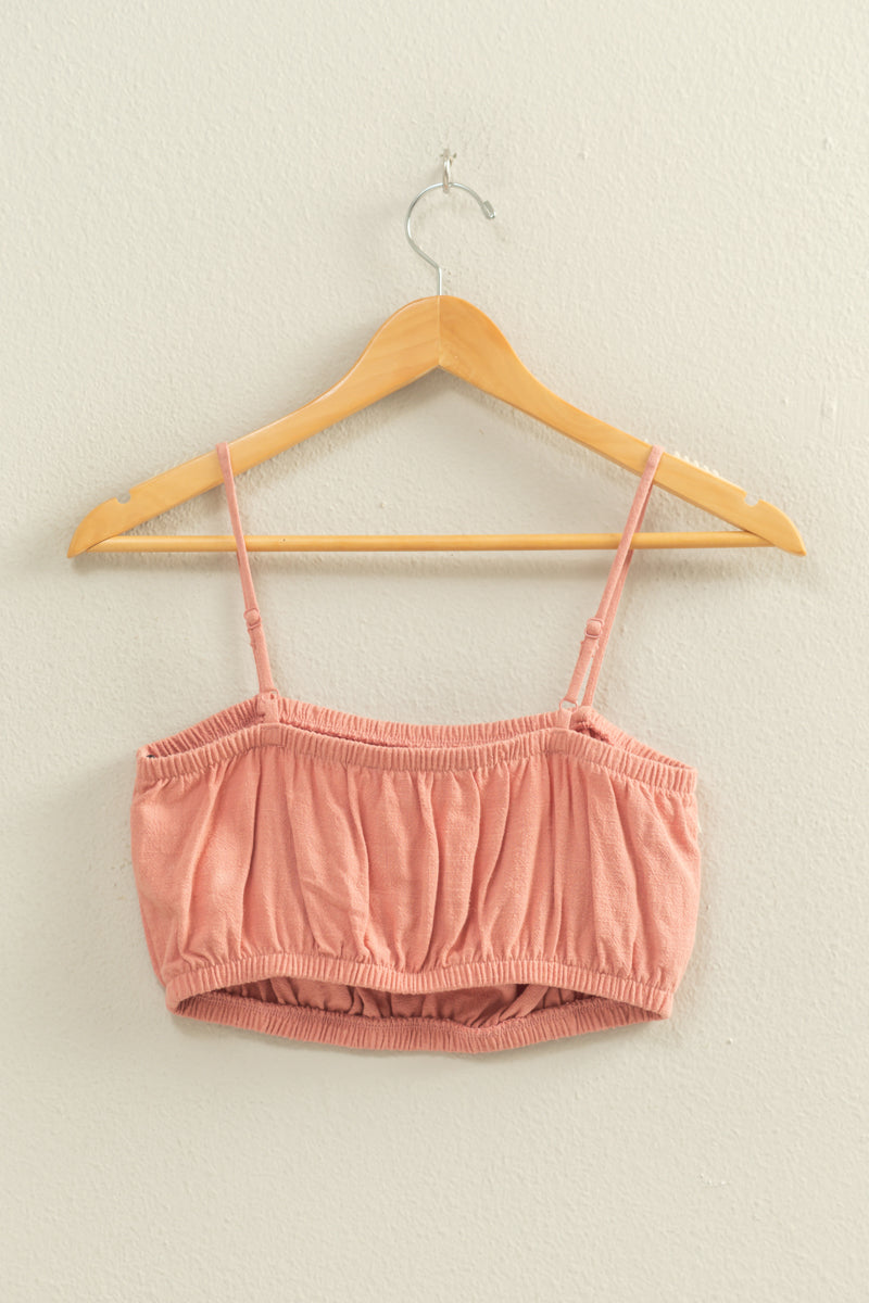 Wholesale Cami Bandeau Crop Top Clothing Tops DZ22C556 TEAK ROSE DOUBLE ZERO