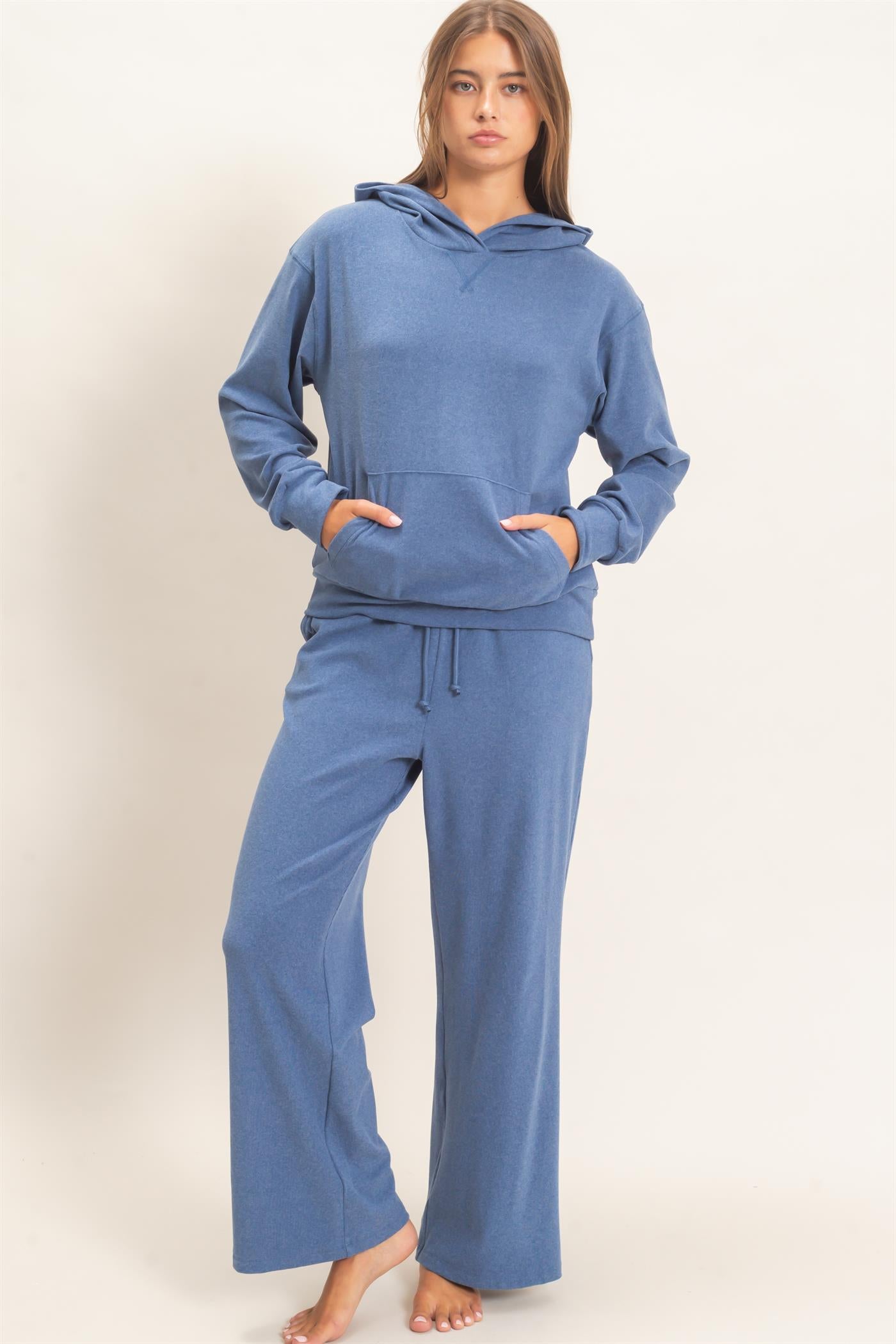 Wholesale Wide Leg Pants With Drawcord Pants DZ26E288 NAVY DOUBLE ZERO