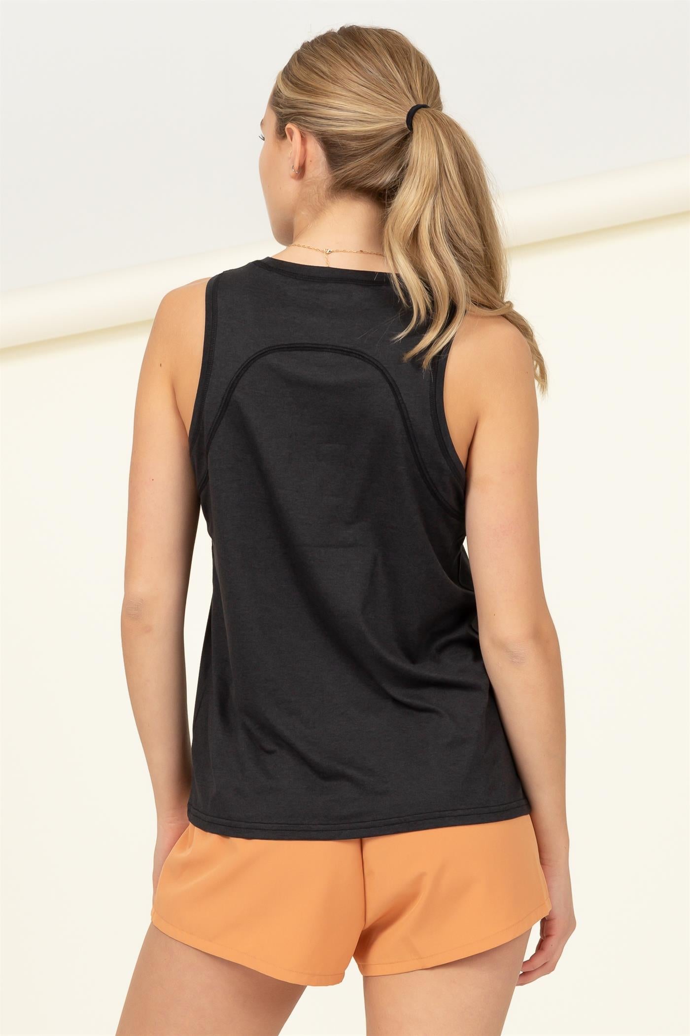 Wholesale Basic Sleeveless Top Clothing Tops DZ22E869 BLACK DOUBLE ZERO