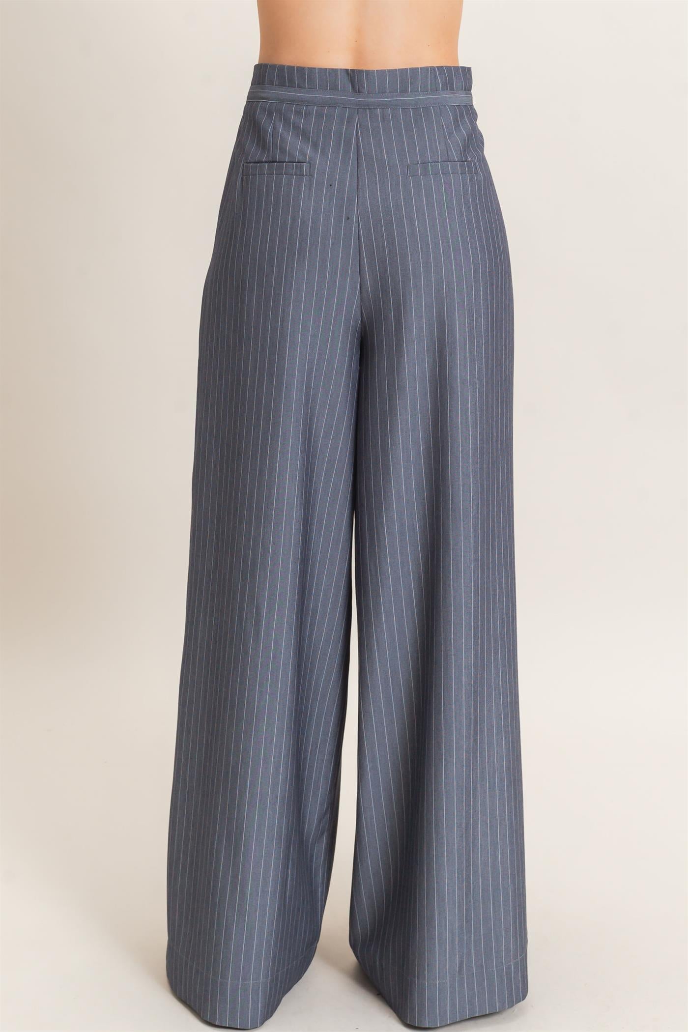 Wholesale Pleated Wide-Leg Pants Pants HF26A776 LIGHT NAVY HYFVE