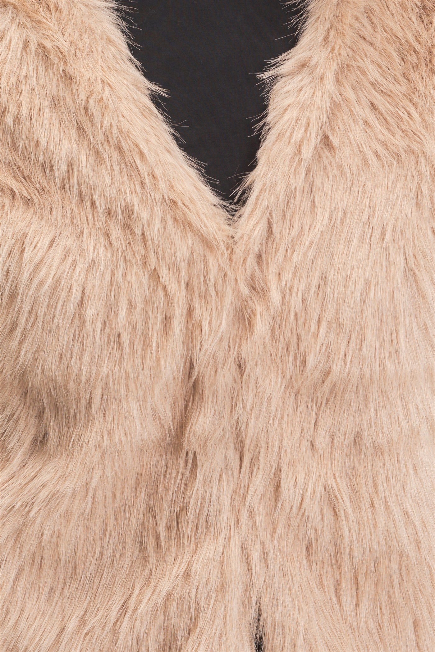 Wholesale Open-Front Faux Fur Vest Vests HF26F164 TAUPE HYFVE