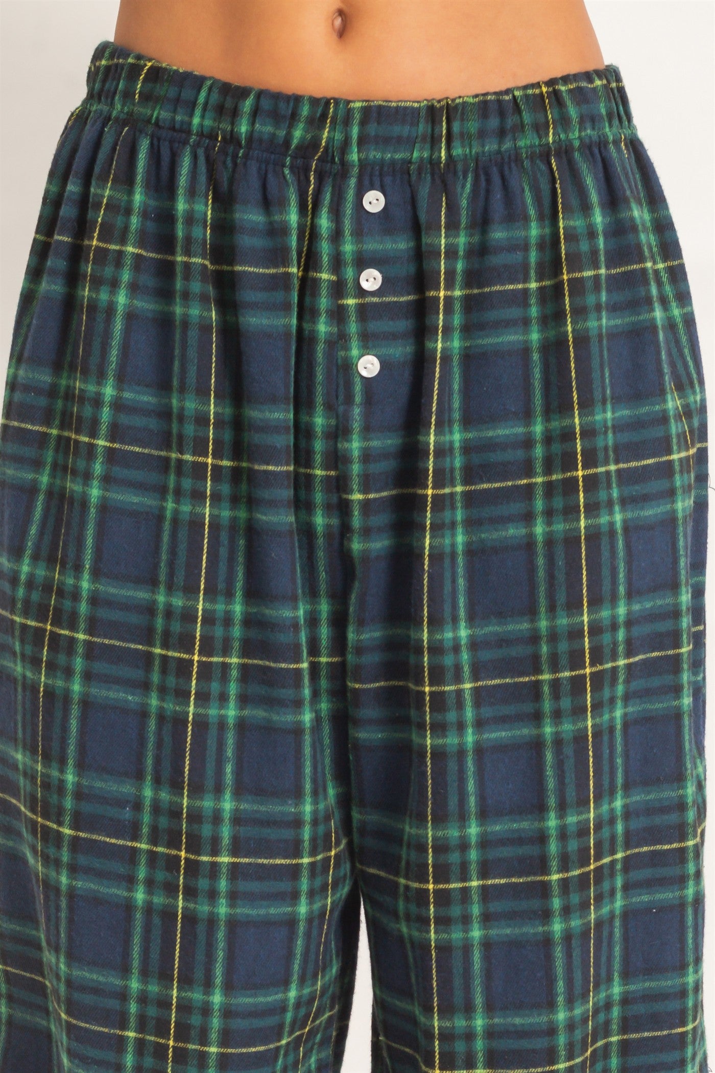Wholesale Plaid Wide-Leg Pants Pants DZ26F271 GREEN DOUBLE ZERO