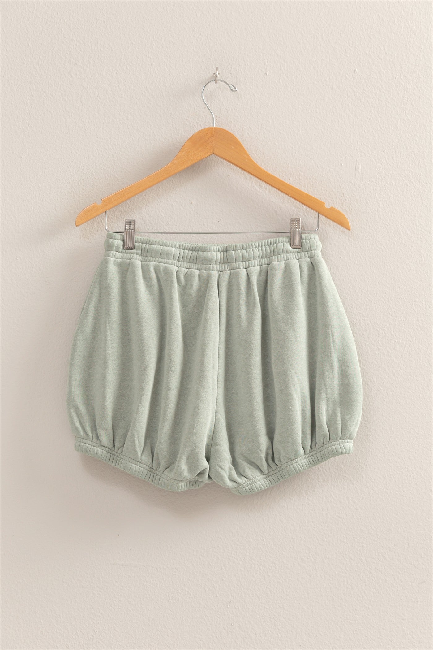 Wholesale Drawstring Waist Bubbled Hem Shorts Shorts DZ25A702 SAGE GREEN DOUBLE ZERO