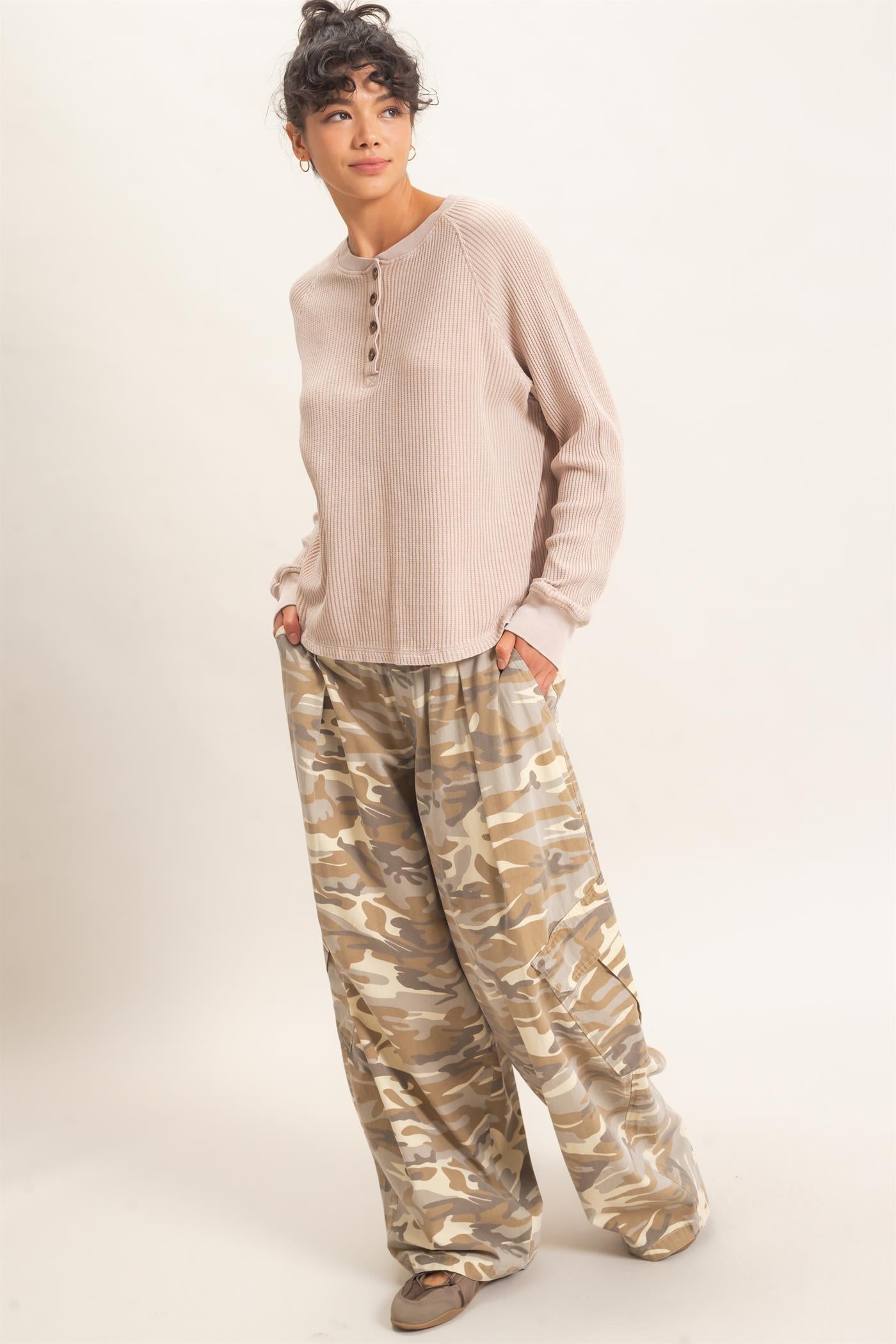 Wholesale Camouflage Cargo Pocket Pants Pants DZ26C891 STONE DOUBLE ZERO
