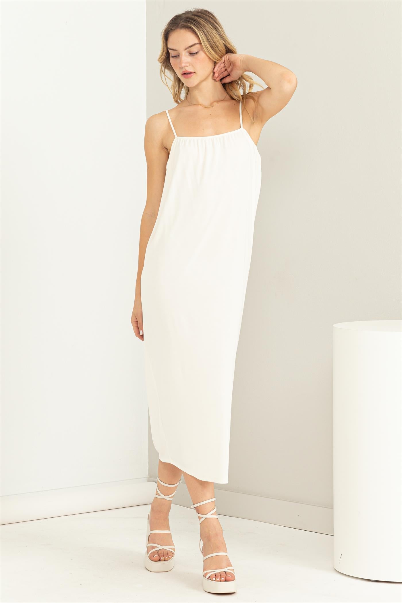 Wholesale Extra Love Tie-Back Midi Dress Dresses DZ22G696 WHIP CREAM DOUBLE ZERO