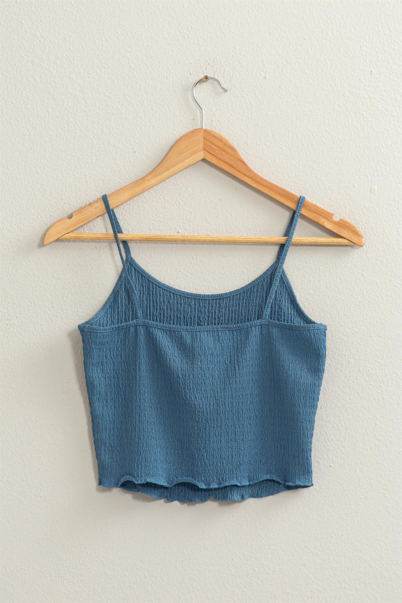 Wholesale Crop Cami Top Clothing Tops DZ24C836 GRAY BLUE DOUBLE ZERO