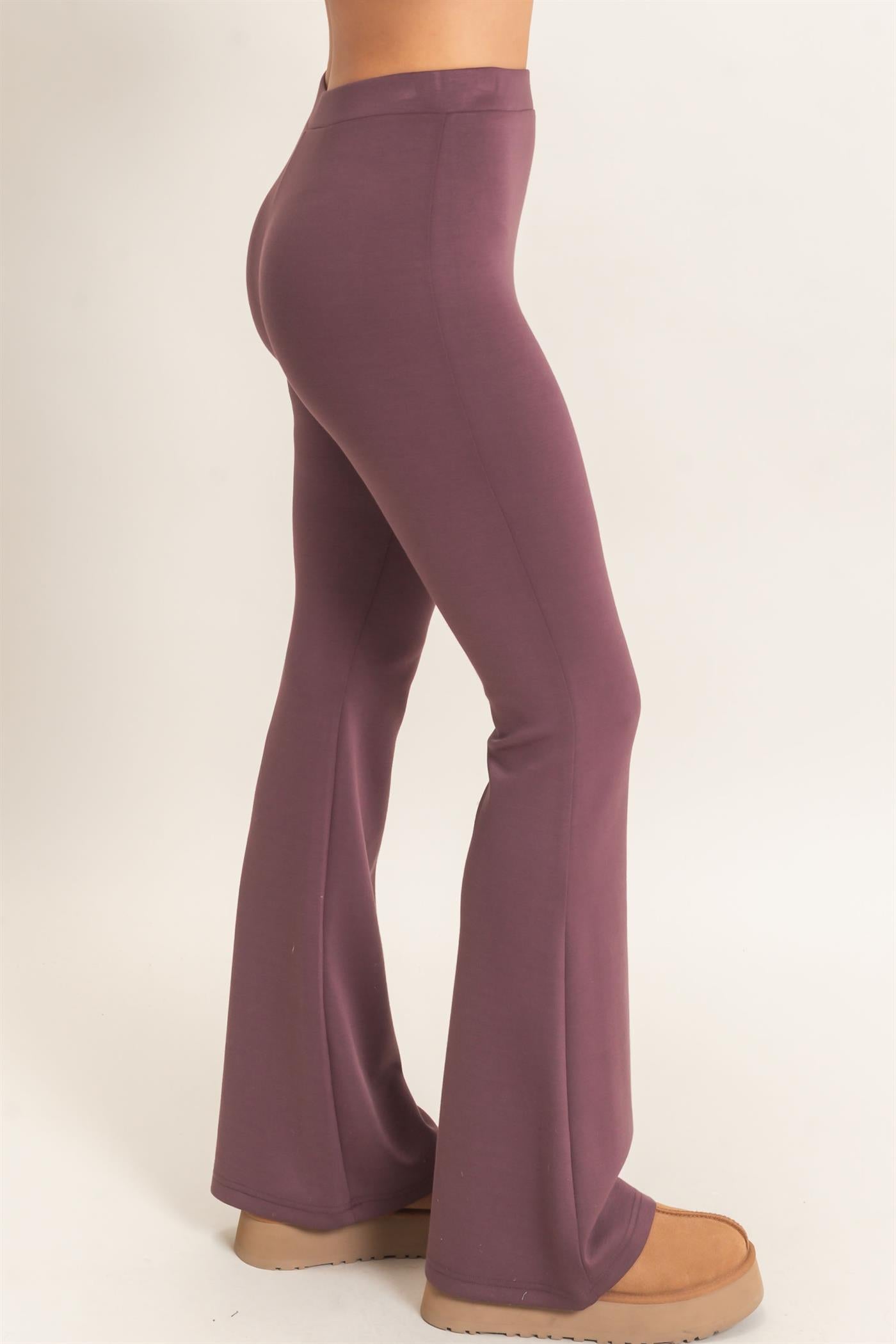 Wholesale Flared Elastic Waist Pants Pants DZ26E393 COCOA DOUBLE ZERO