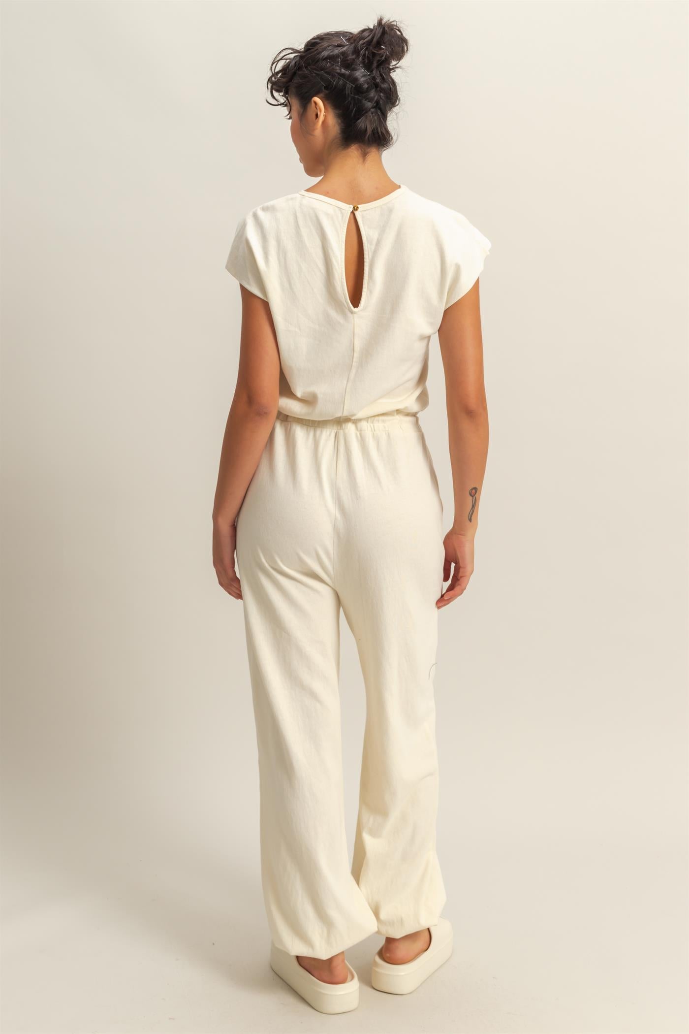 Wholesale Short Sleeve Casual Jumpsuit Clothing DZ24C619 ALPACA DOUBLE ZERO