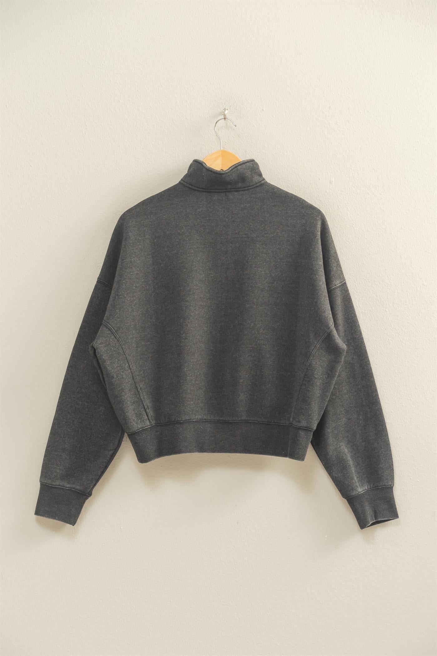 Wholesale Love This Way Half-Zip Sweatshirt Sweatshirts DZ25C908 BLACK DOUBLE ZERO