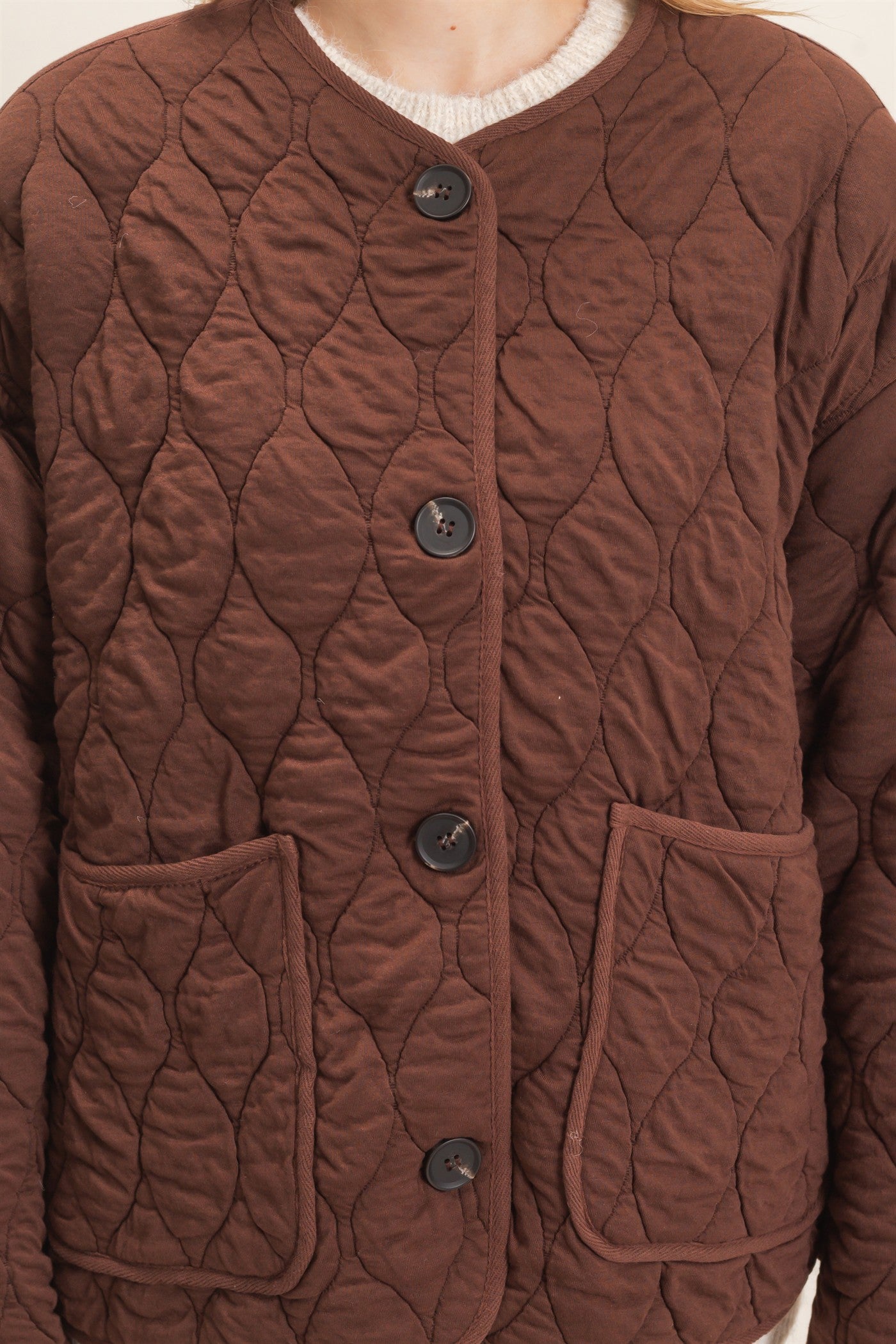 Wholesale Diamond Quilted Jacket Coats & Jackets HF26E370 CHESTNUT HYFVE