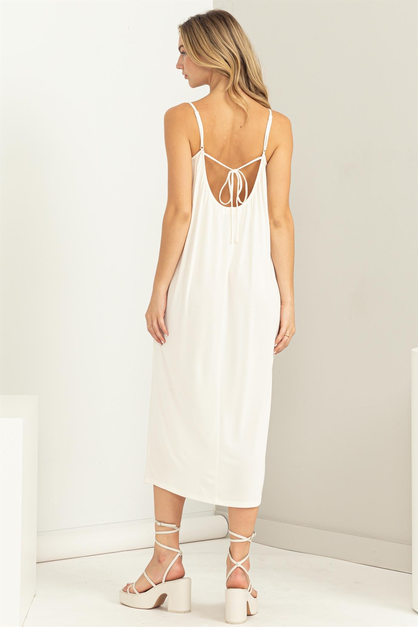 Wholesale Extra Love Tie-Back Midi Dress Dresses DZ22G696 WHIP CREAM DOUBLE ZERO
