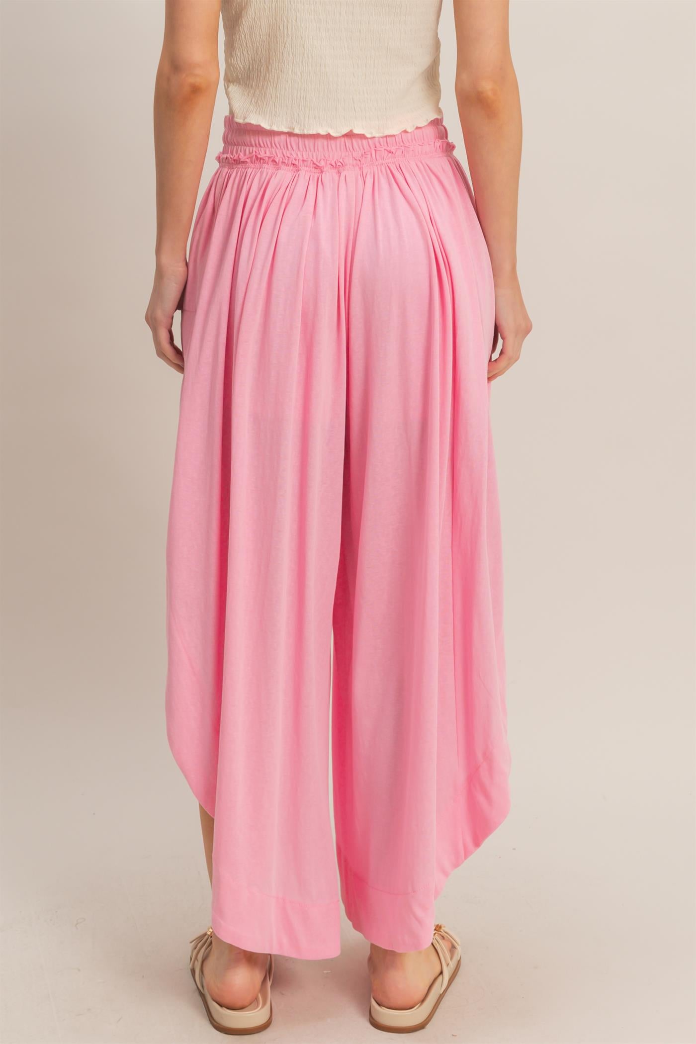 Wholesale Tulip Hem Wide-Leg Pants Pants HF26C047 PINK HYFVE