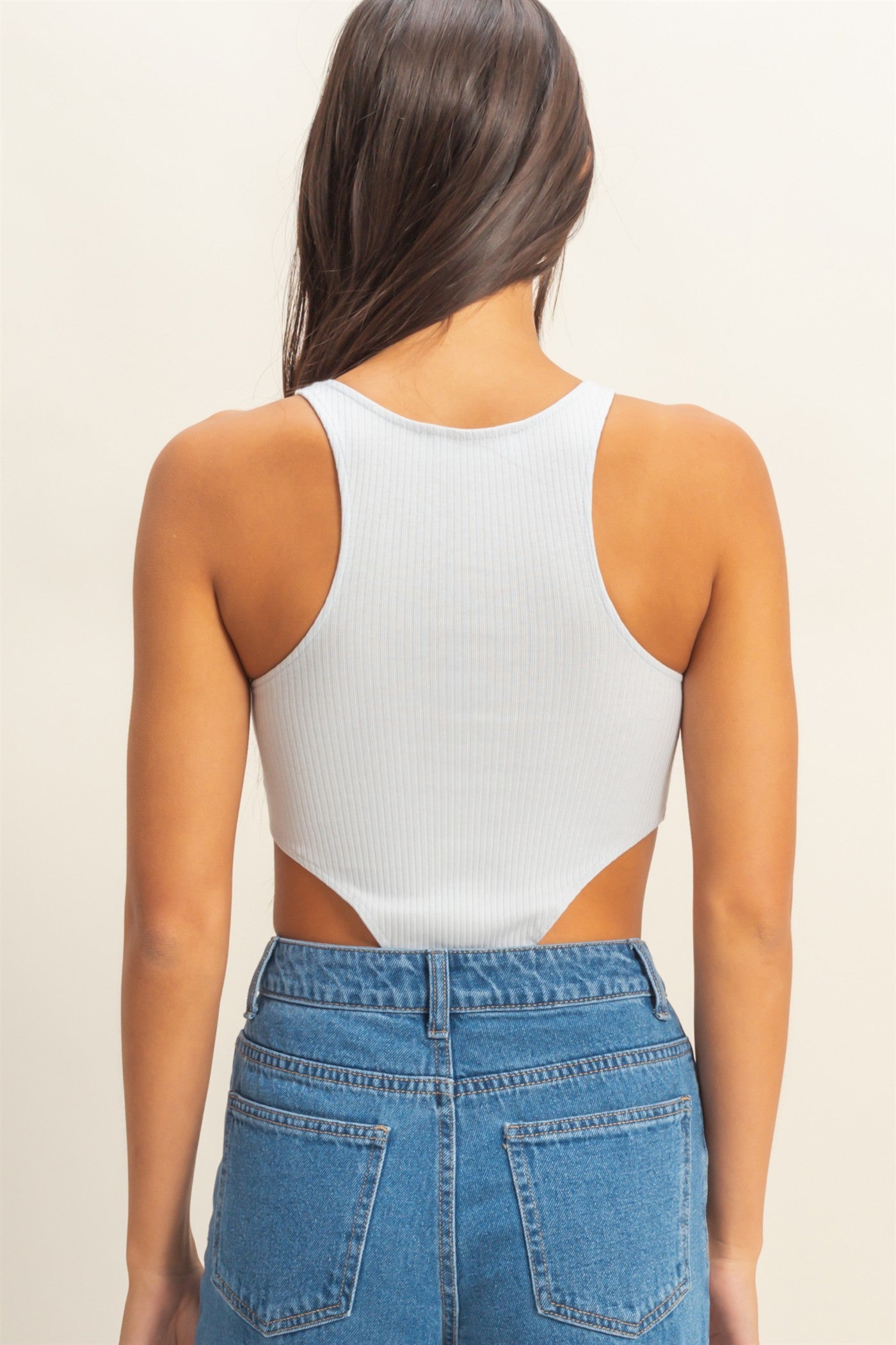 Wholesale High Cut Bodysuit Clothing Tops DZ22E146 ARCTIC BLUE DOUBLE ZERO