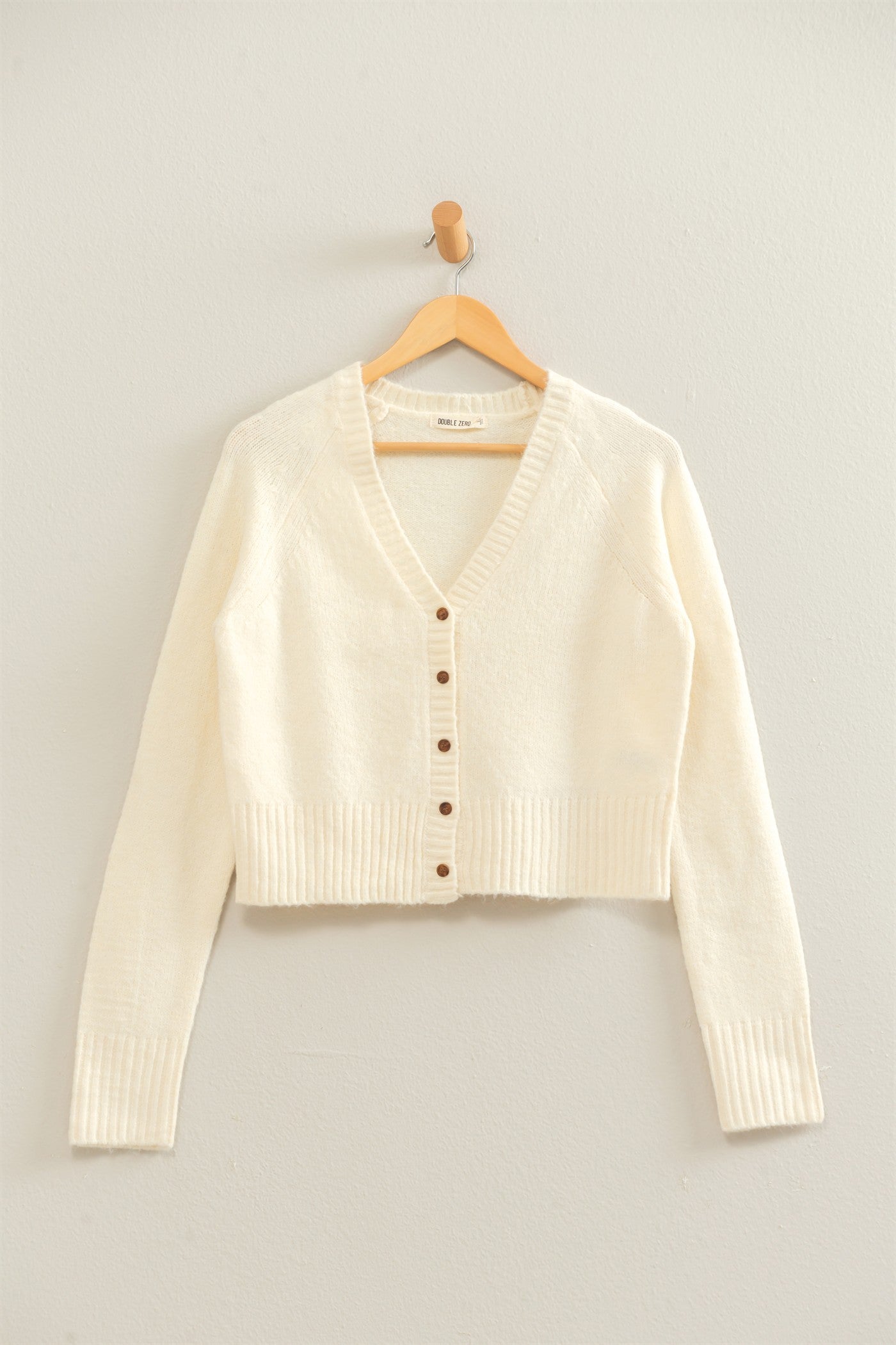 Wholesale V-Neck Cardigan Cardigans DZ26E326 CREAM DOUBLE ZERO
