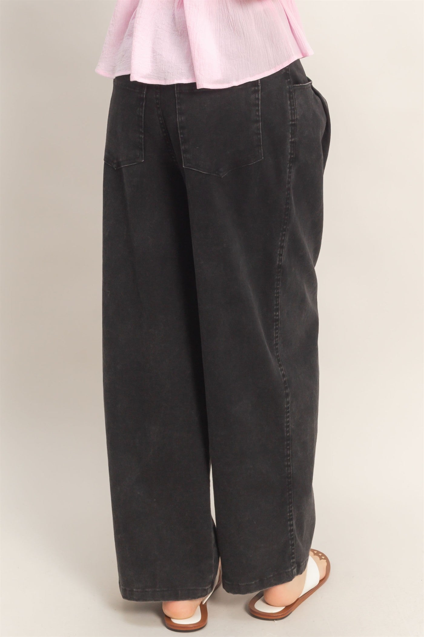 Wholesale Drawstring Wide-Leg Pants Pants HF26A393 BLACK HYFVE