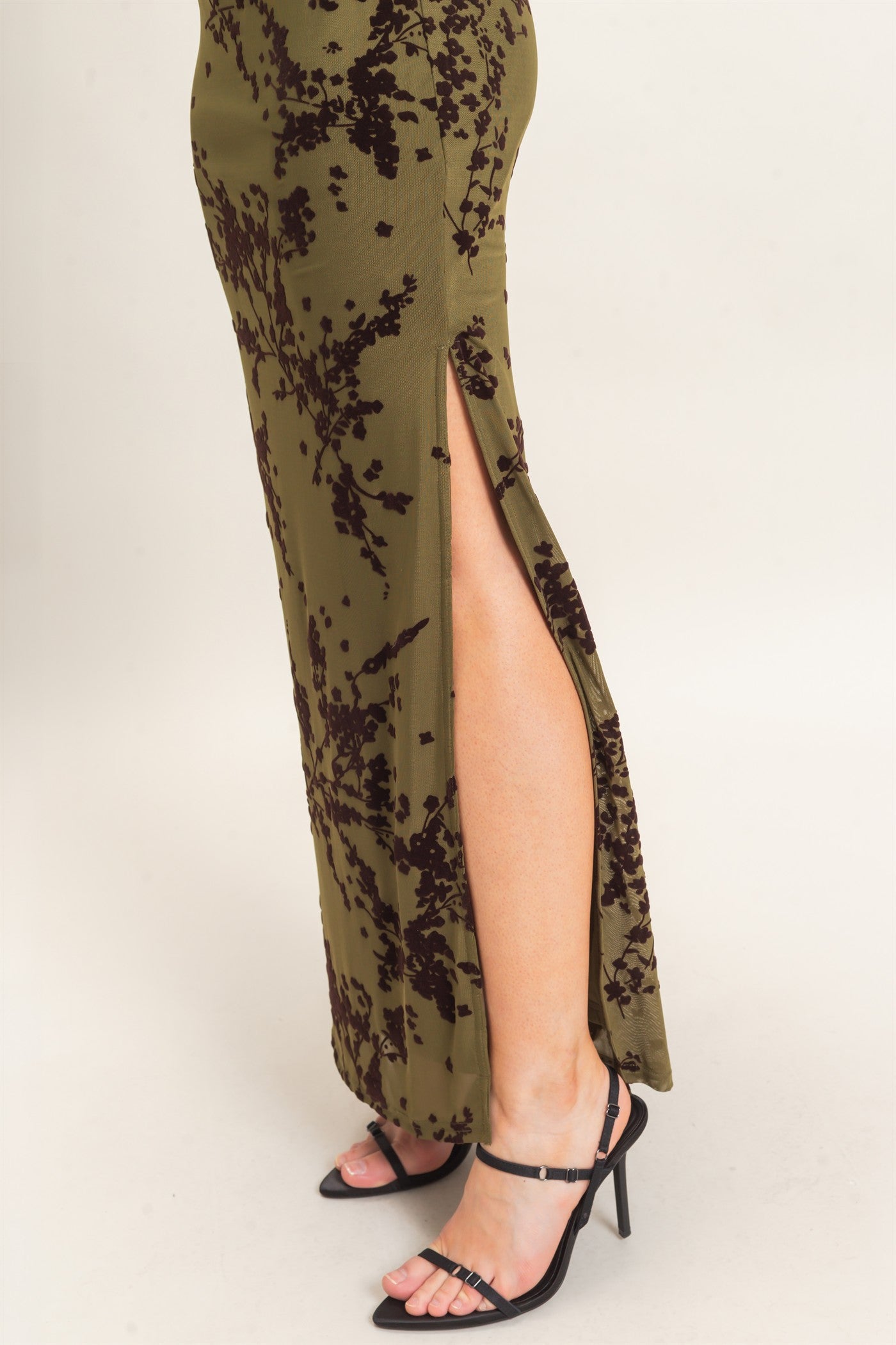 Wholesale Draped Cowl Neck Sleeveless Dress Dresses HF26C728 OLIVE HYFVE