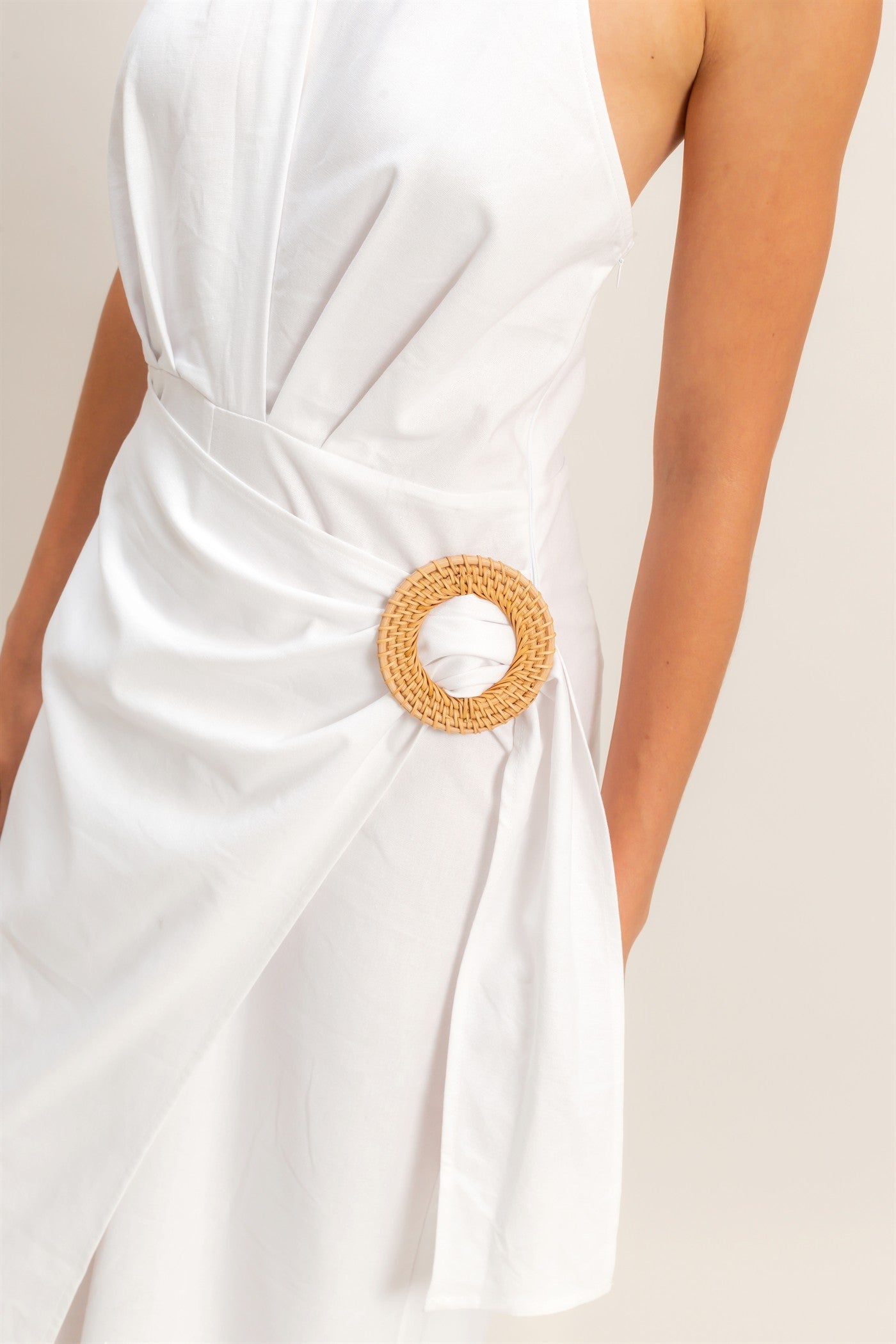 Wholesale Halter Wrap Jumpsuit Clothing HF26C374 WHITE HYFVE