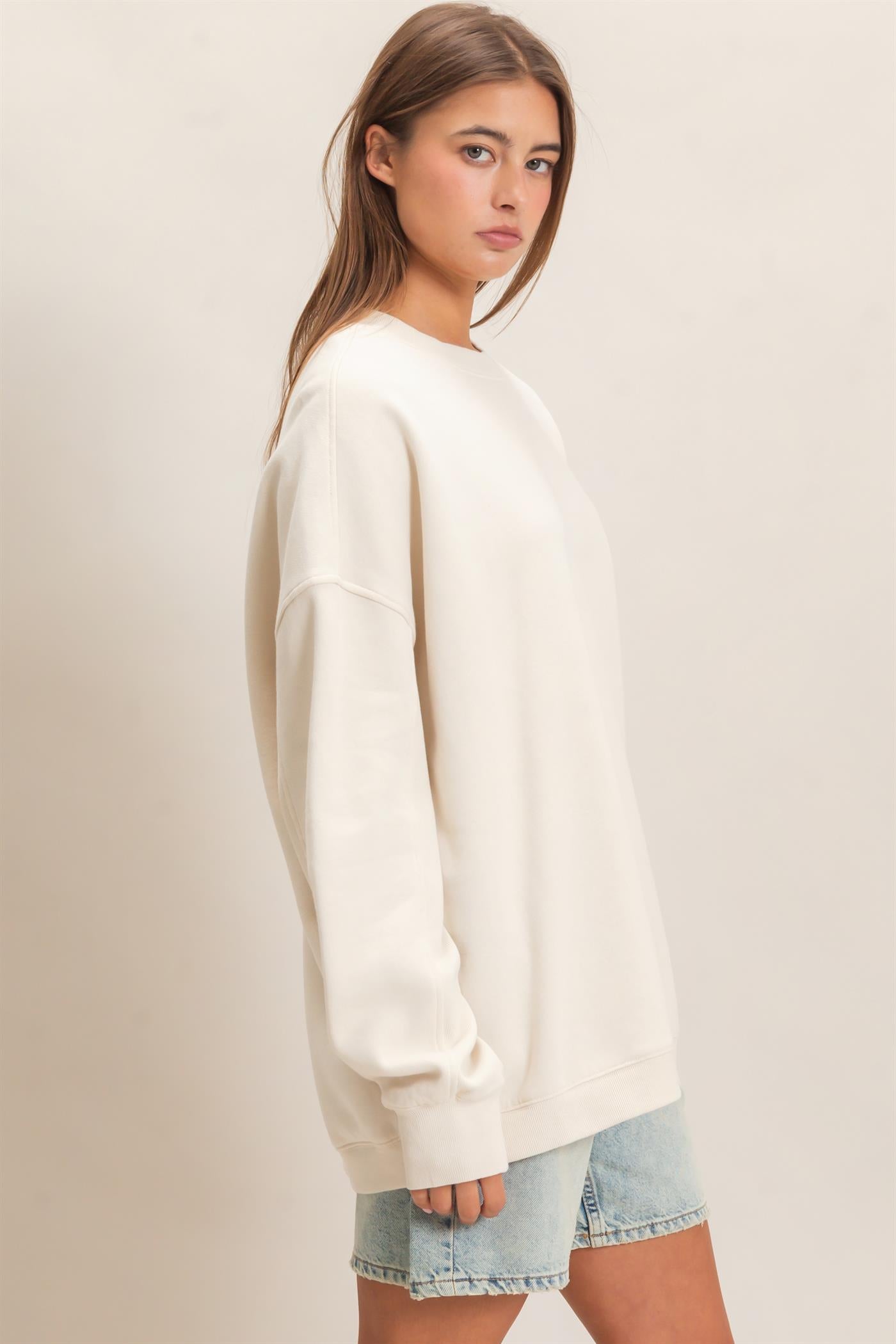 Wholesale Acid Wash Crew Neck Long Sleeve Sweatshirt Sweatshirts DZ26E268 ALPACA DOUBLE ZERO