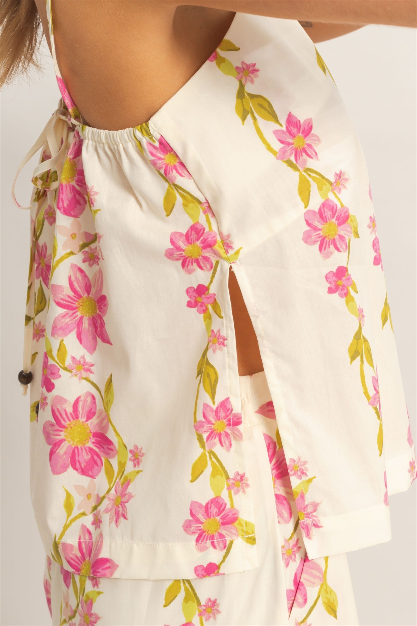 Wholesale Floral Spaghetti Strap Top & Pants Set Clothing HF26C569-SET PINK HYFVE