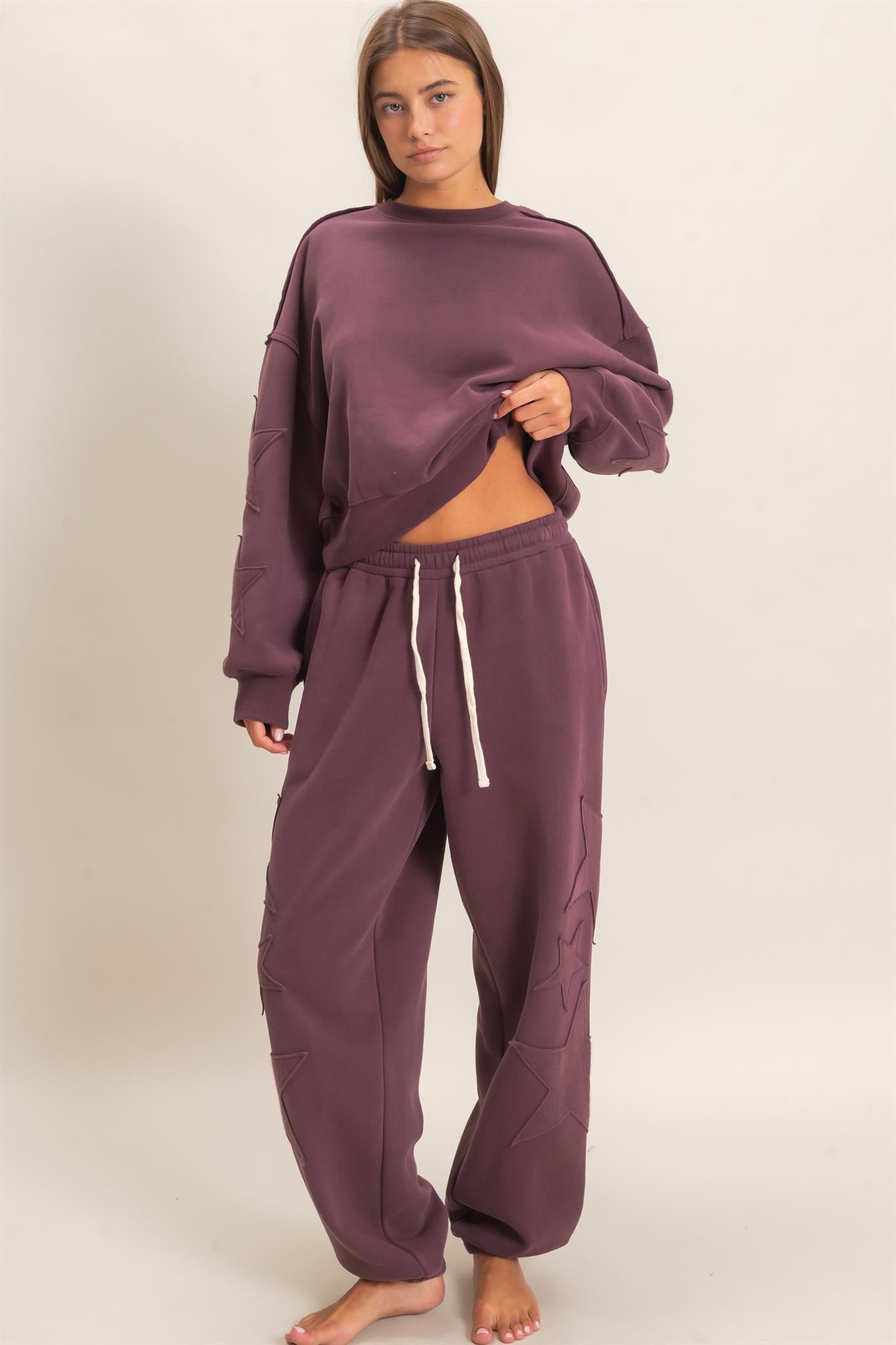 Wholesale Star Patch Jogger Pants Joggers DZ26E889 COCOA DOUBLE ZERO