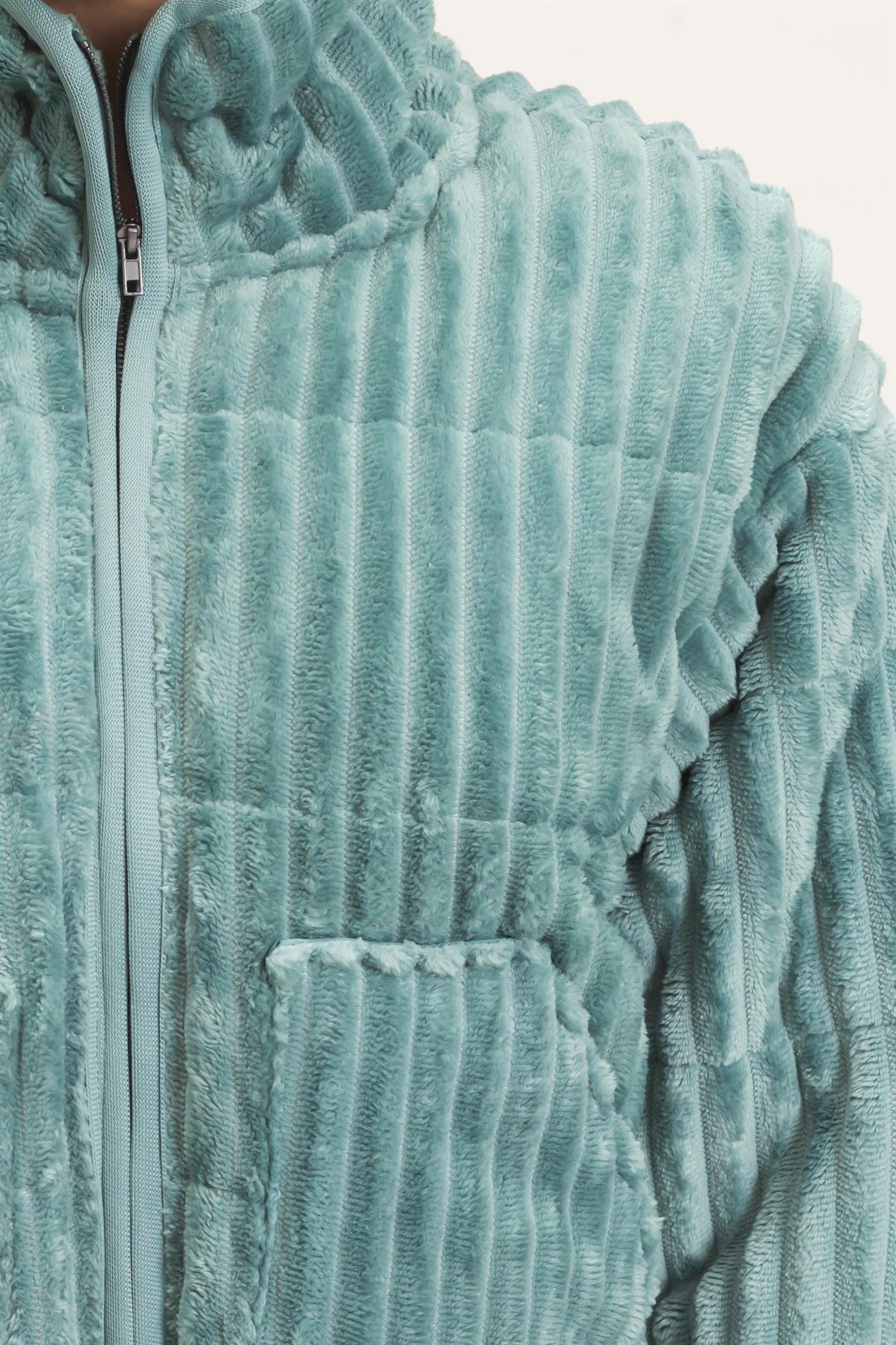 Wholesale Quilted Corduroy Zip-Up Jacket Coats & Jackets HF26E753 LIGHT TEAL HYFVE