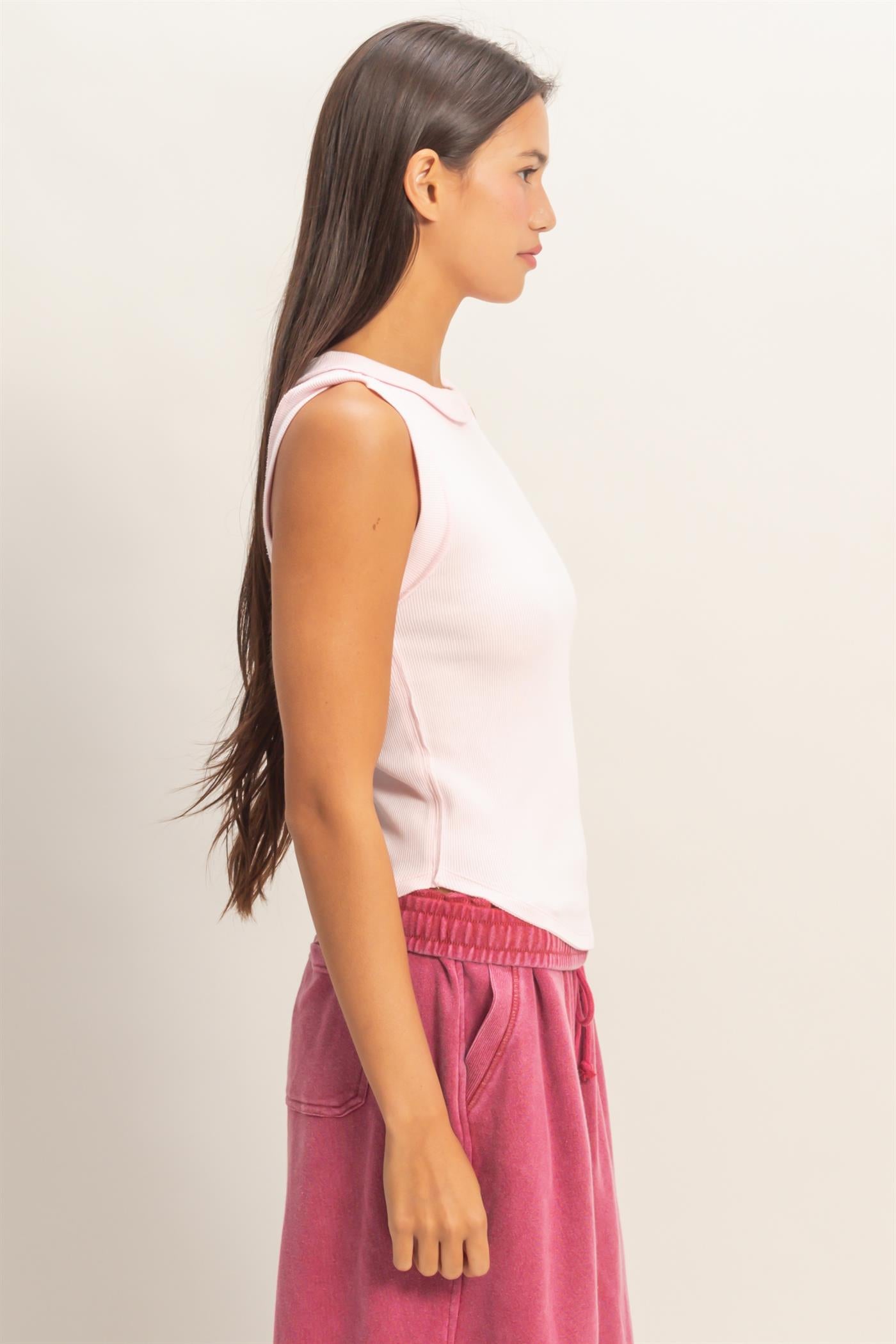 Wholesale Seam Detail Tank Top Tank Tops DZ26A369 SOFT PINK DOUBLE ZERO