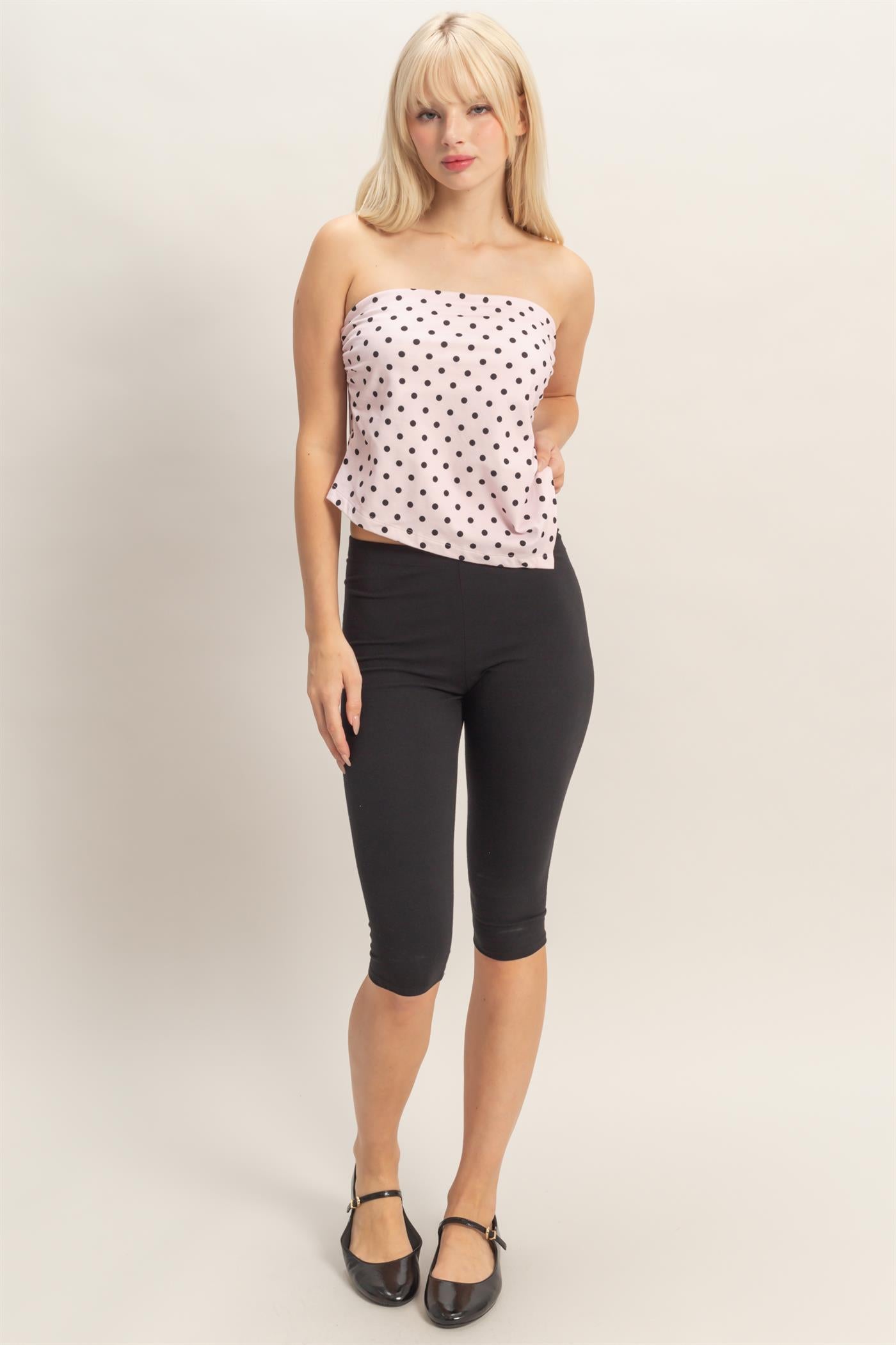 Wholesale Polka Dot Triangle Tube Top Clothing Tops DZ26C347 PINK DOUBLE ZERO