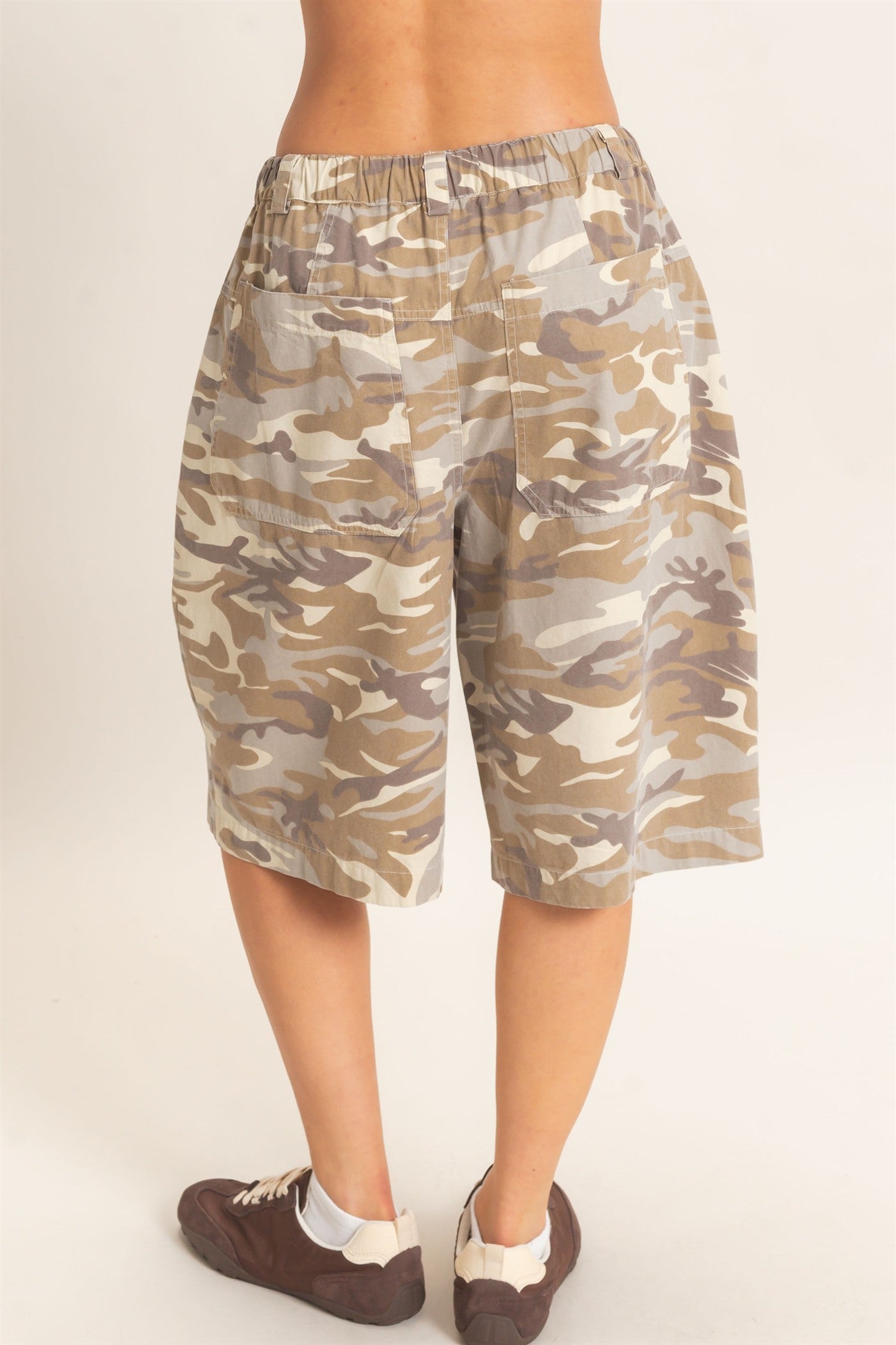 Wholesale Camouflage Print Drawstring Shorts Shorts DZ26E399 STONE DOUBLE ZERO
