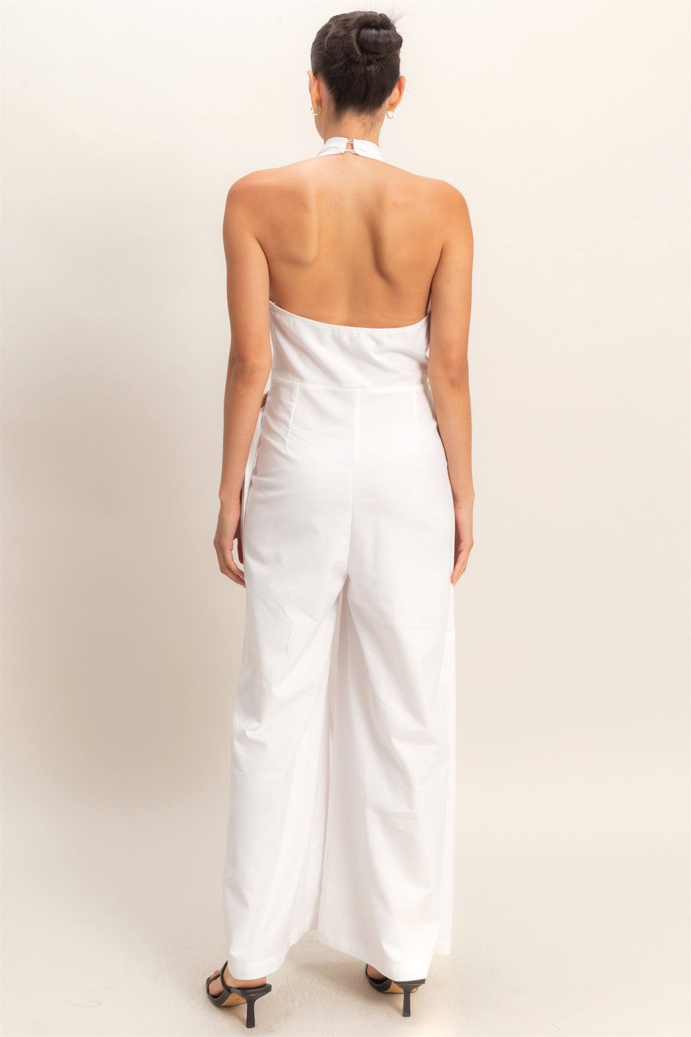 Wholesale Halter Wrap Jumpsuit Clothing HF26C374 WHITE HYFVE