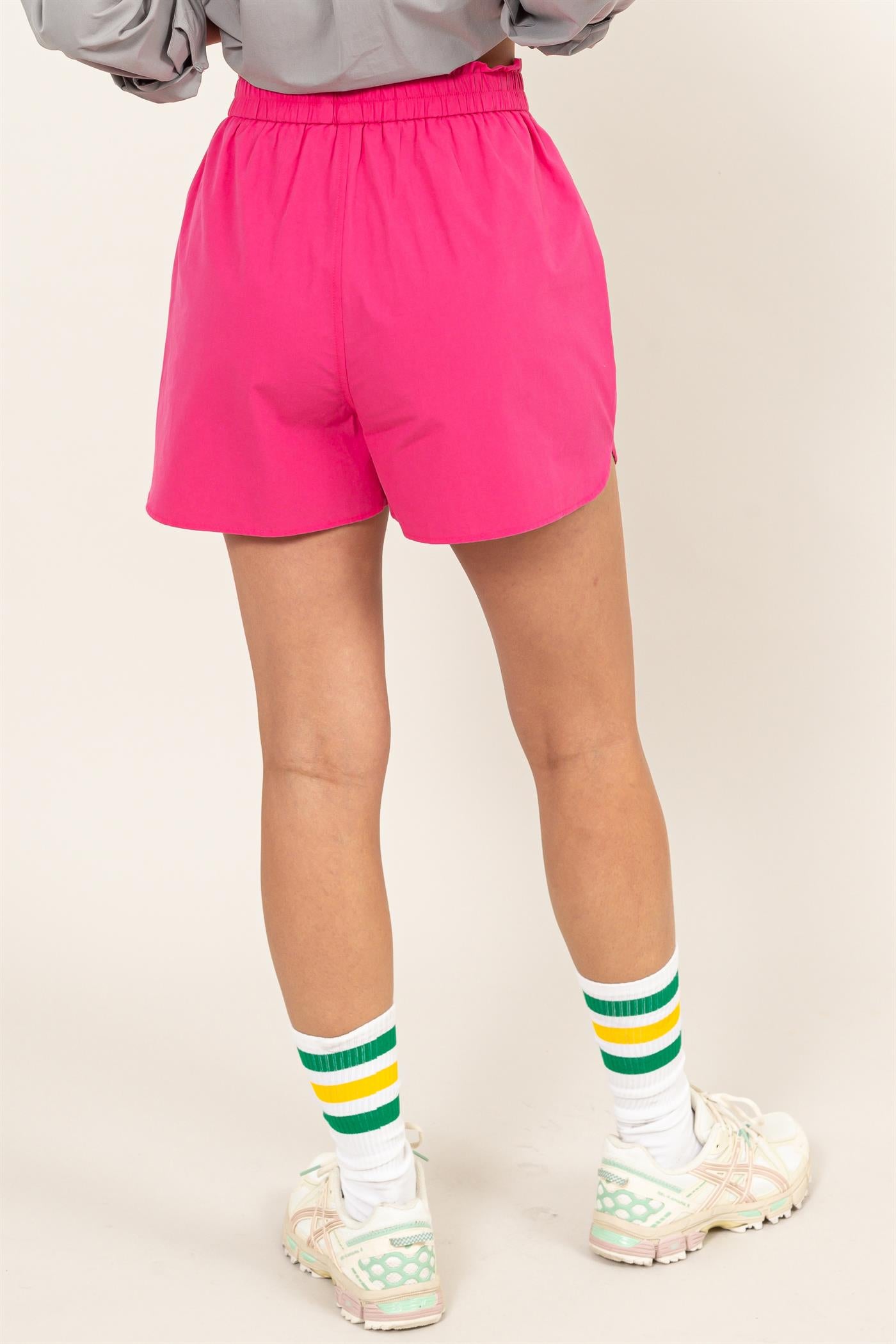 Wholesale Poplin High Waist Shorts Shorts DZ24A298 RASPBERRY DOUBLE ZERO