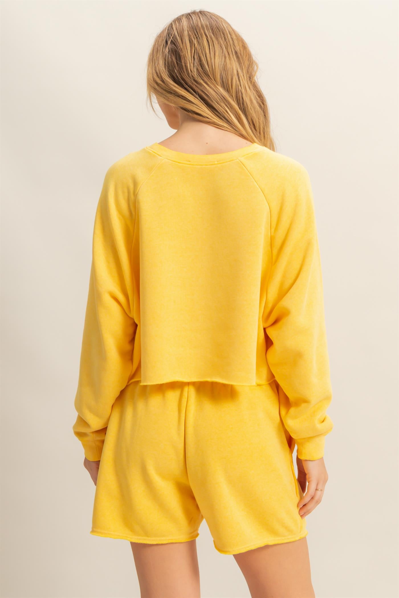 Wholesale Laid Back Crop Sweatshirt Sweatshirts DZ25C445 SUNFLOWER DOUBLE ZERO