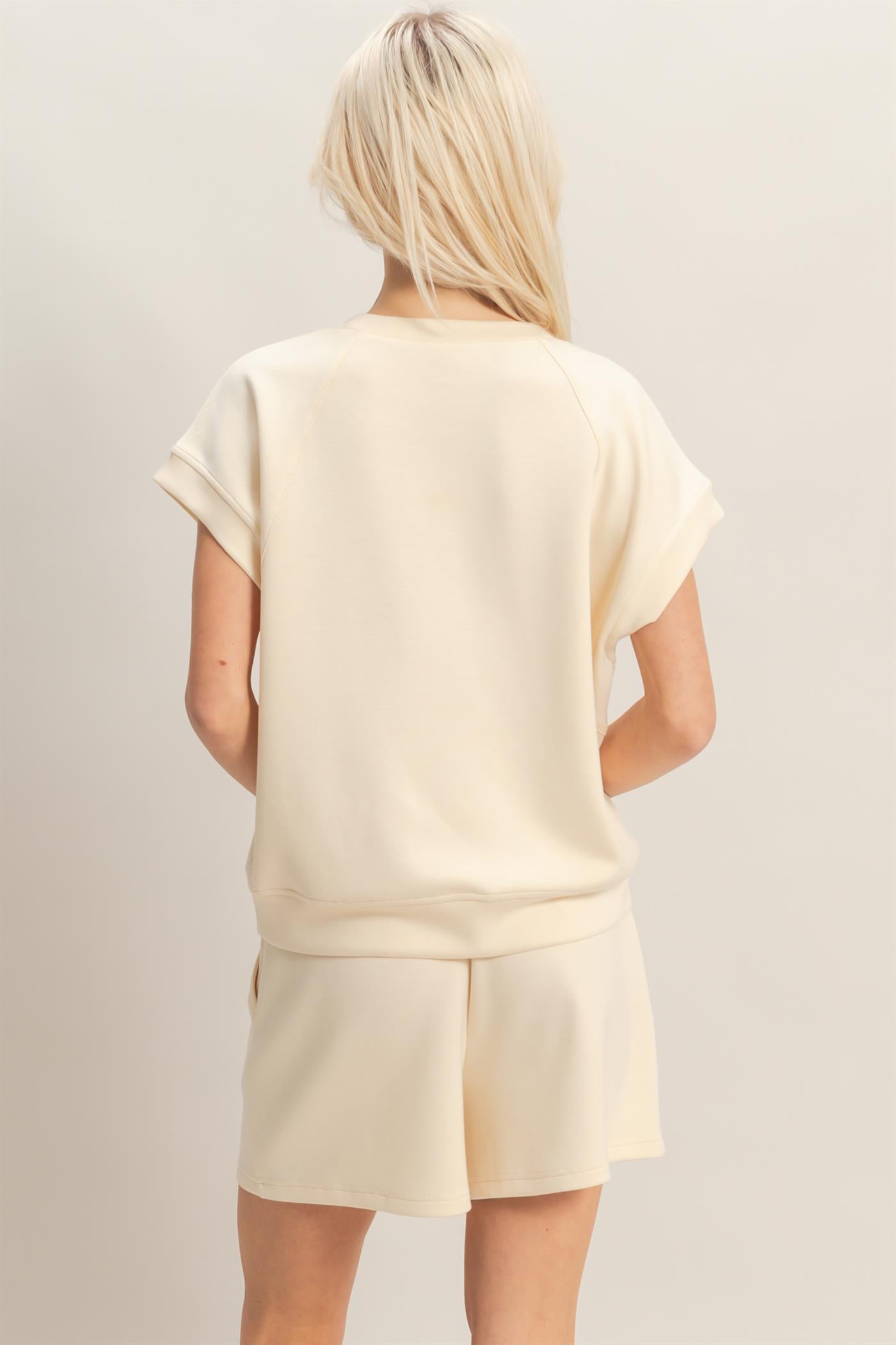 Wholesale Crew Neck Sleeveless Top And Shorts Set Clothing DZ26C575-SET ALPACA DOUBLE ZERO