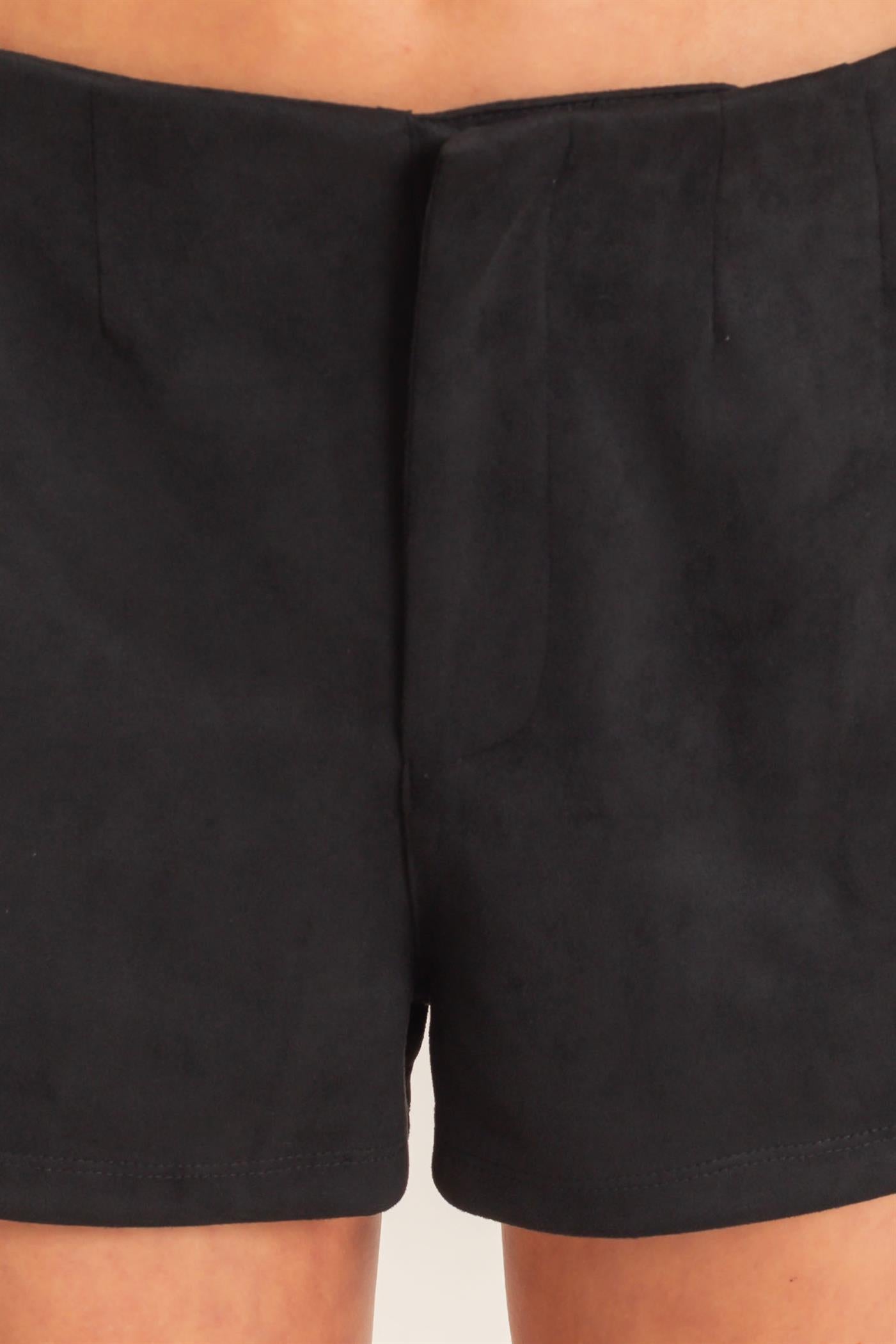 Wholesale High Waist Suede Shorts Shorts HF26E908 BLACK HYFVE