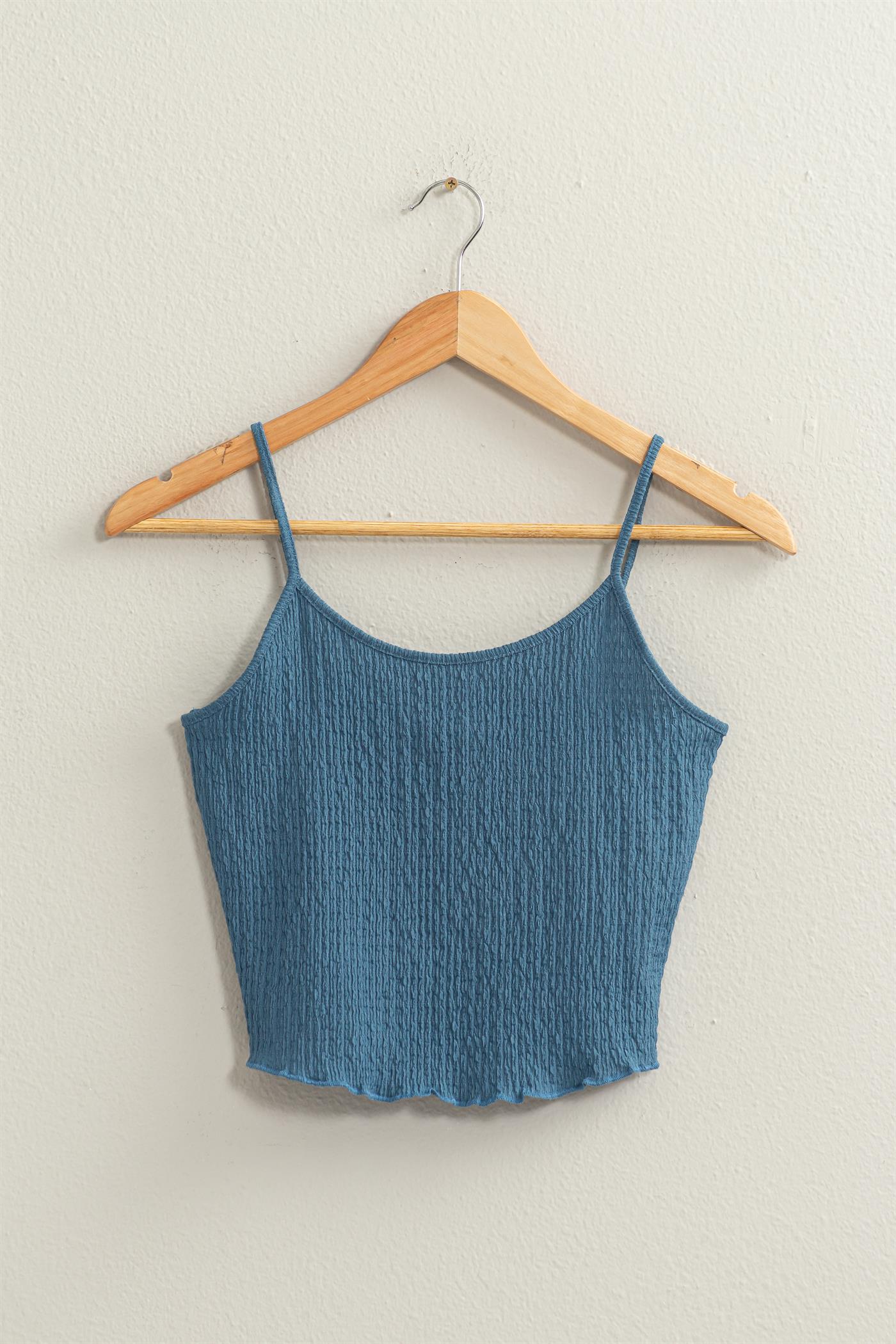 Wholesale Crop Cami Top Clothing Tops DZ24C836 GRAY BLUE DOUBLE ZERO