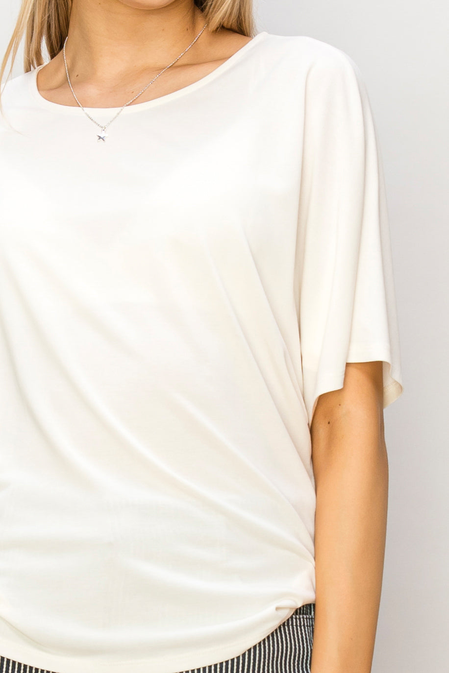 Wholesale D-Elbow Length Dolman Sleeve Top Clothing Tops DZ24C199-D WHIP CREAM DOUBLE ZERO