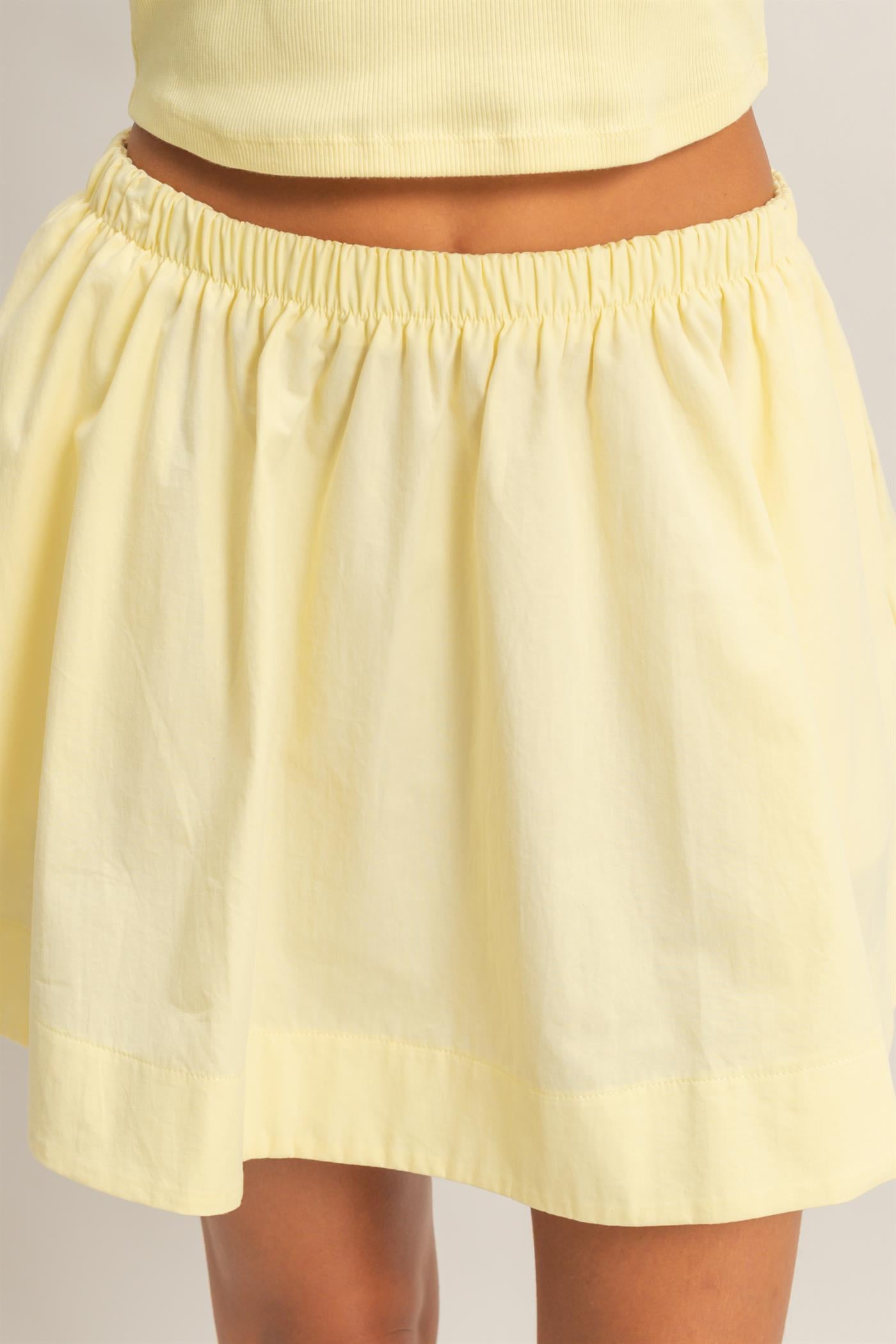 Wholesale Sleeveless Ribbed Top And Skirt Set Clothing DZ26C346-SET PALE YELLOW DOUBLE ZERO