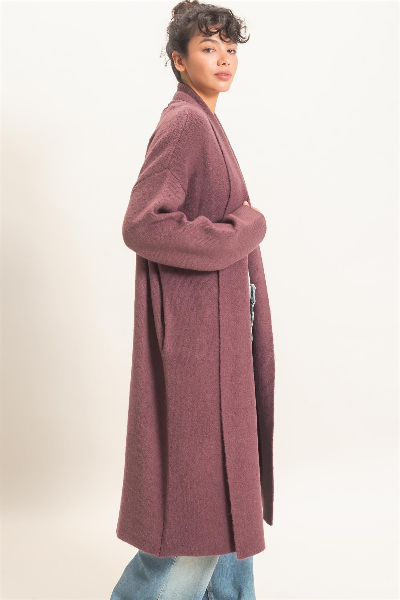 Wholesale Duster Cardigan Sweaters DZ26E267 COCOA DOUBLE ZERO