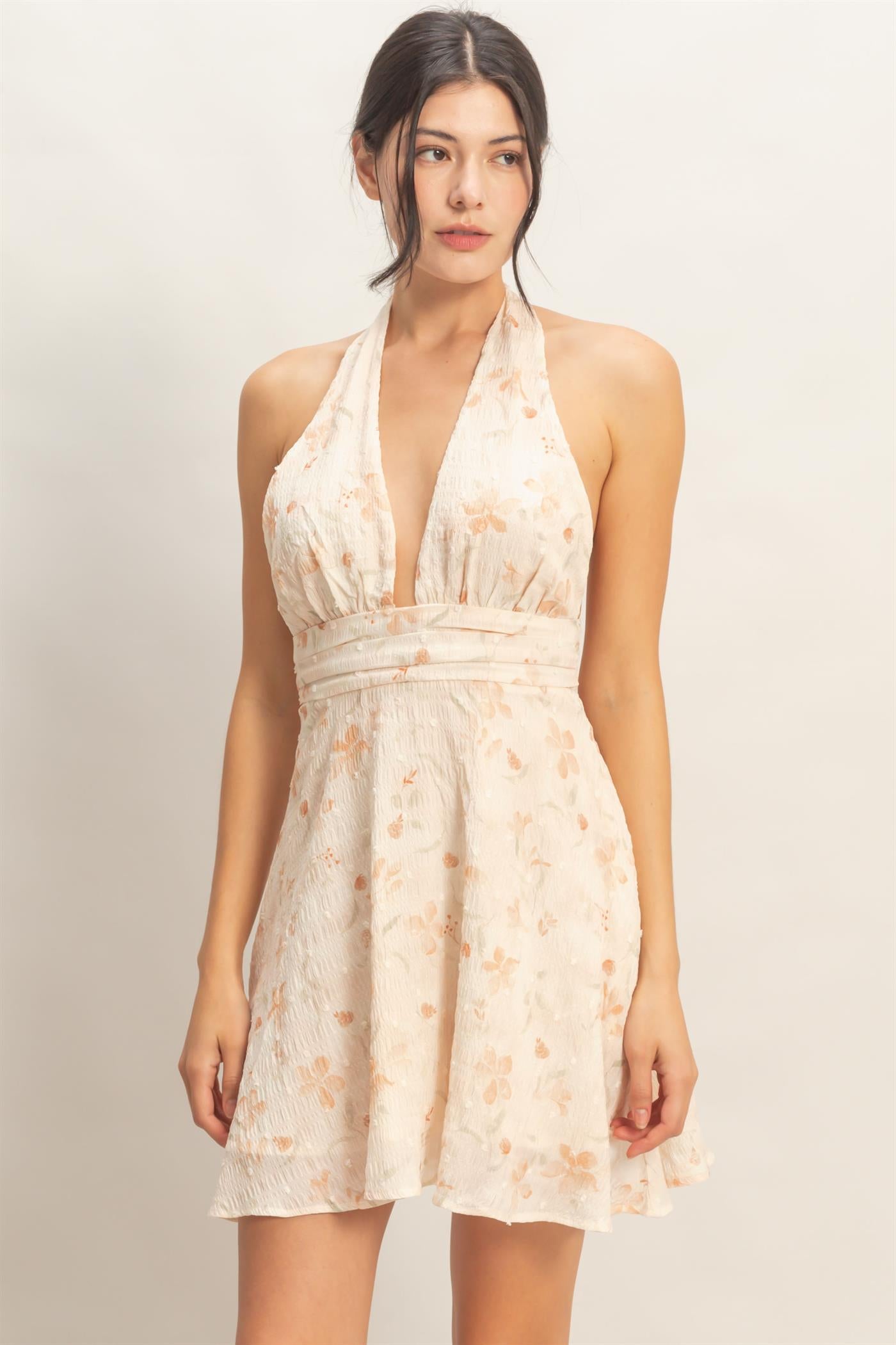 Wholesale Floral Halter Dress Dresses HF26A349 SIENNA HYFVE