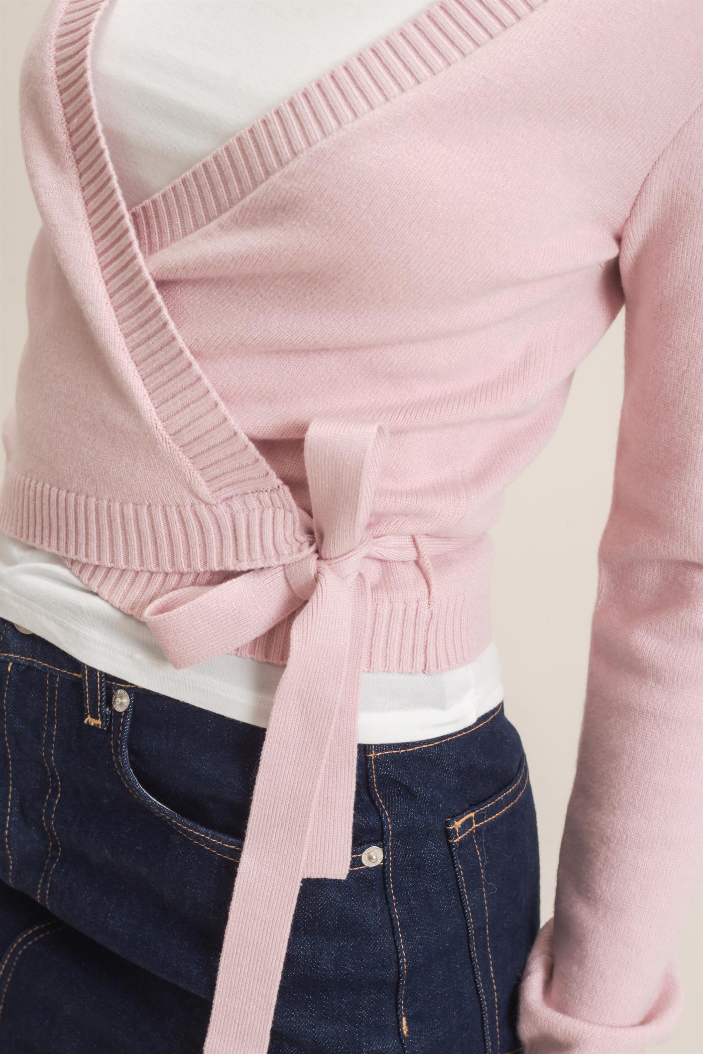 Wholesale Wrap Knit Cardigan Sweaters DZ26F393 LIGHT PINK DOUBLE ZERO