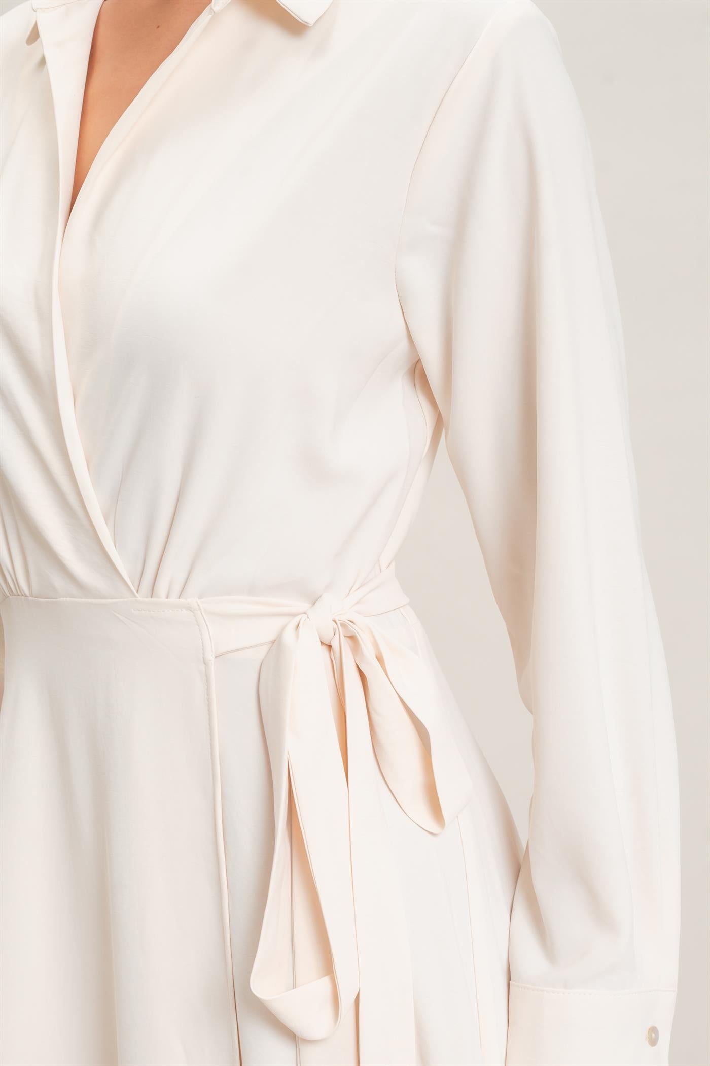 Wholesale Collared Wrap Shirt Dress Dresses HF25E869 ALPACA HYFVE