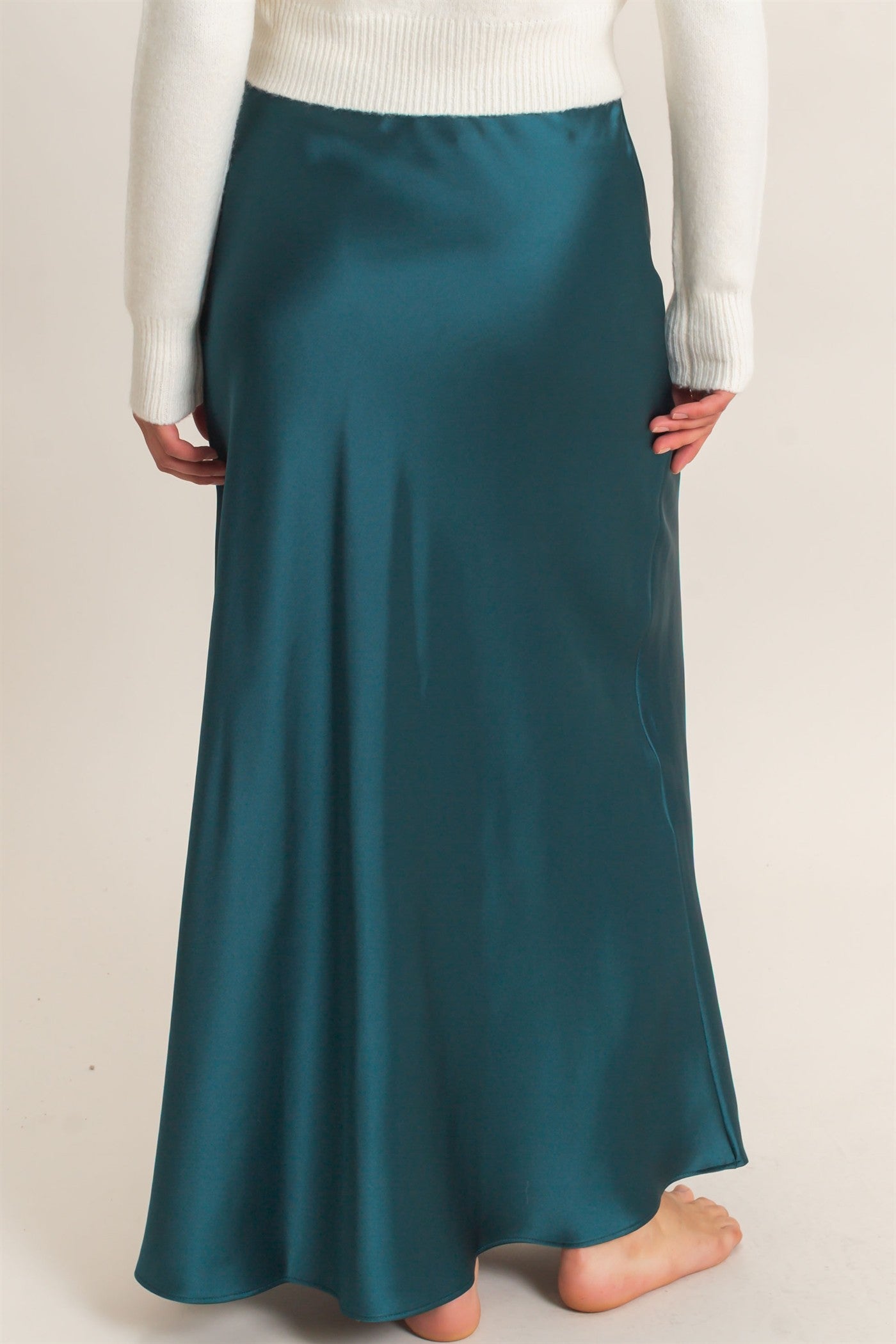 Wholesale Satin Maxi Skirt Skirts DZ26C970 DARK TEAL DOUBLE ZERO