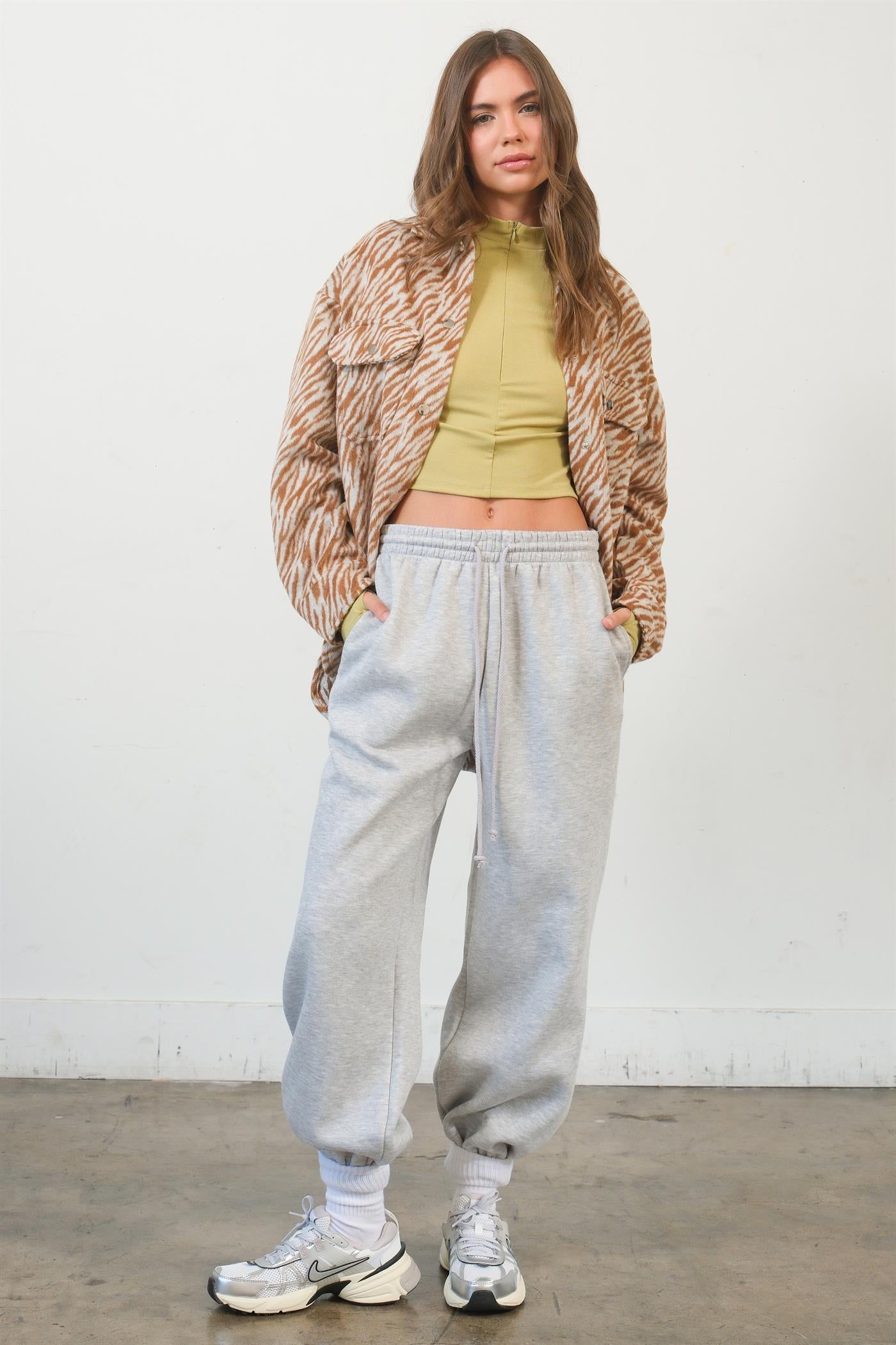 Wholesale Washed French Terry Jogger Pants Pants HF24E984 H.GREY HYFVE