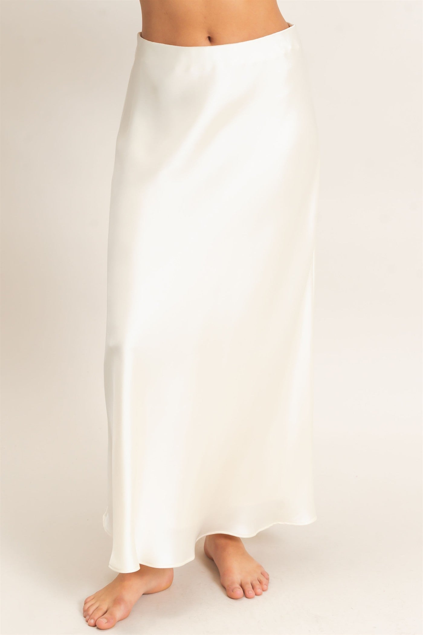 Wholesale Satin Maxi Skirt Skirts DZ26C970 CREAM DOUBLE ZERO