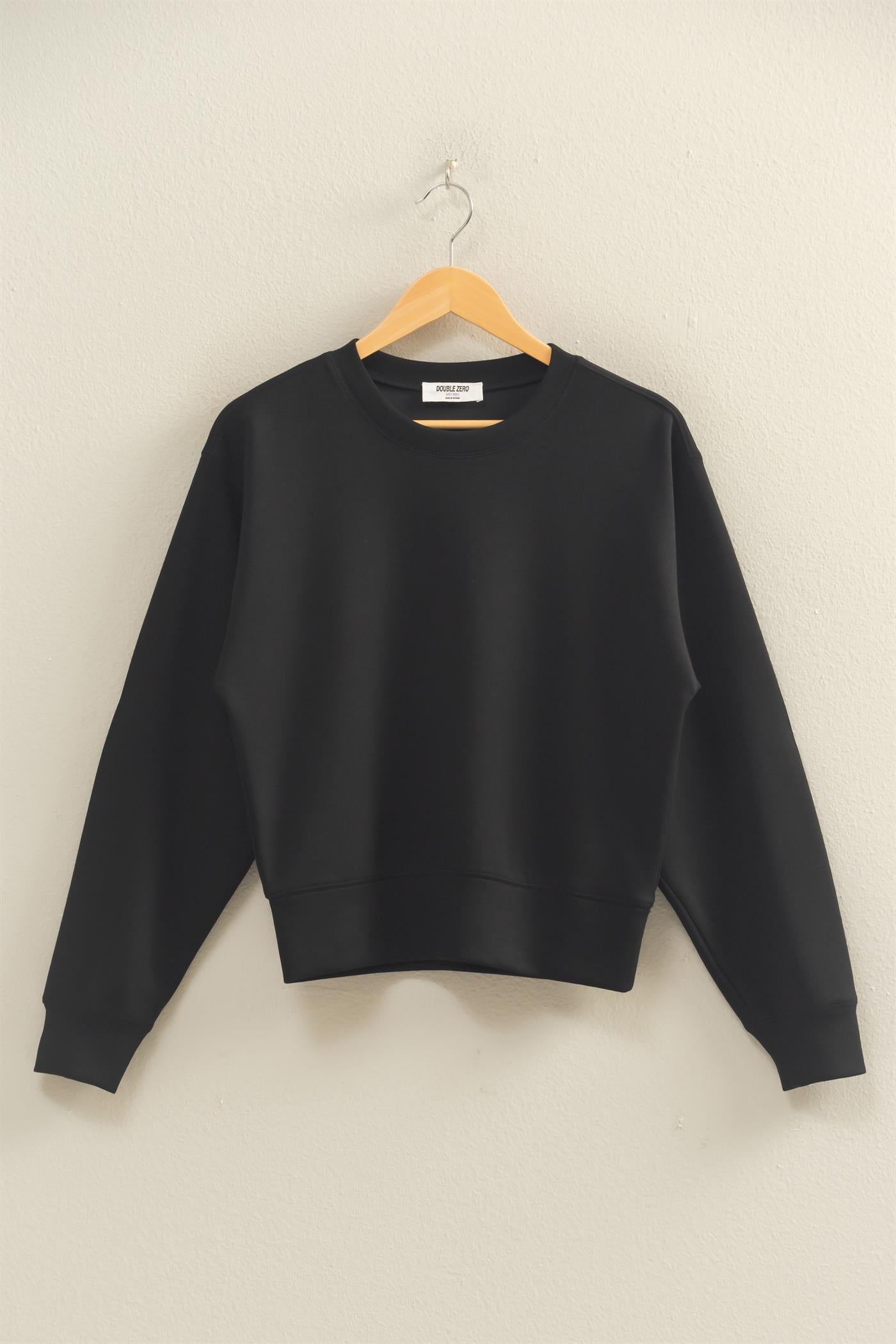 Wholesale Crew Neck Sweatshirt Sweatshirts DZ26C167 BLACK DOUBLE ZERO