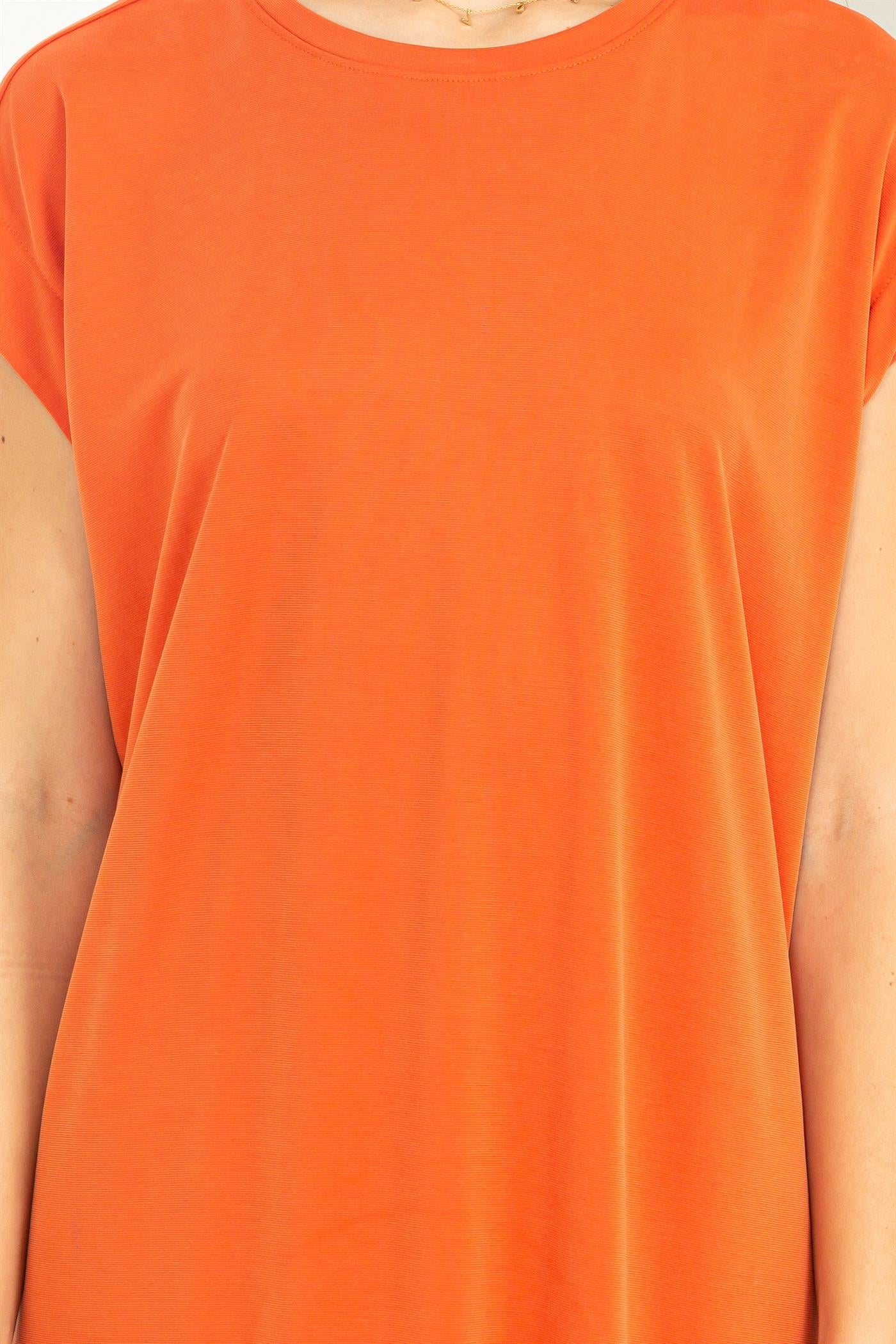 Wholesale Lazy Day Dolman Short Sleeves Midi Dress Dresses DZ23A795 BURNT OCHRE DOUBLE ZERO